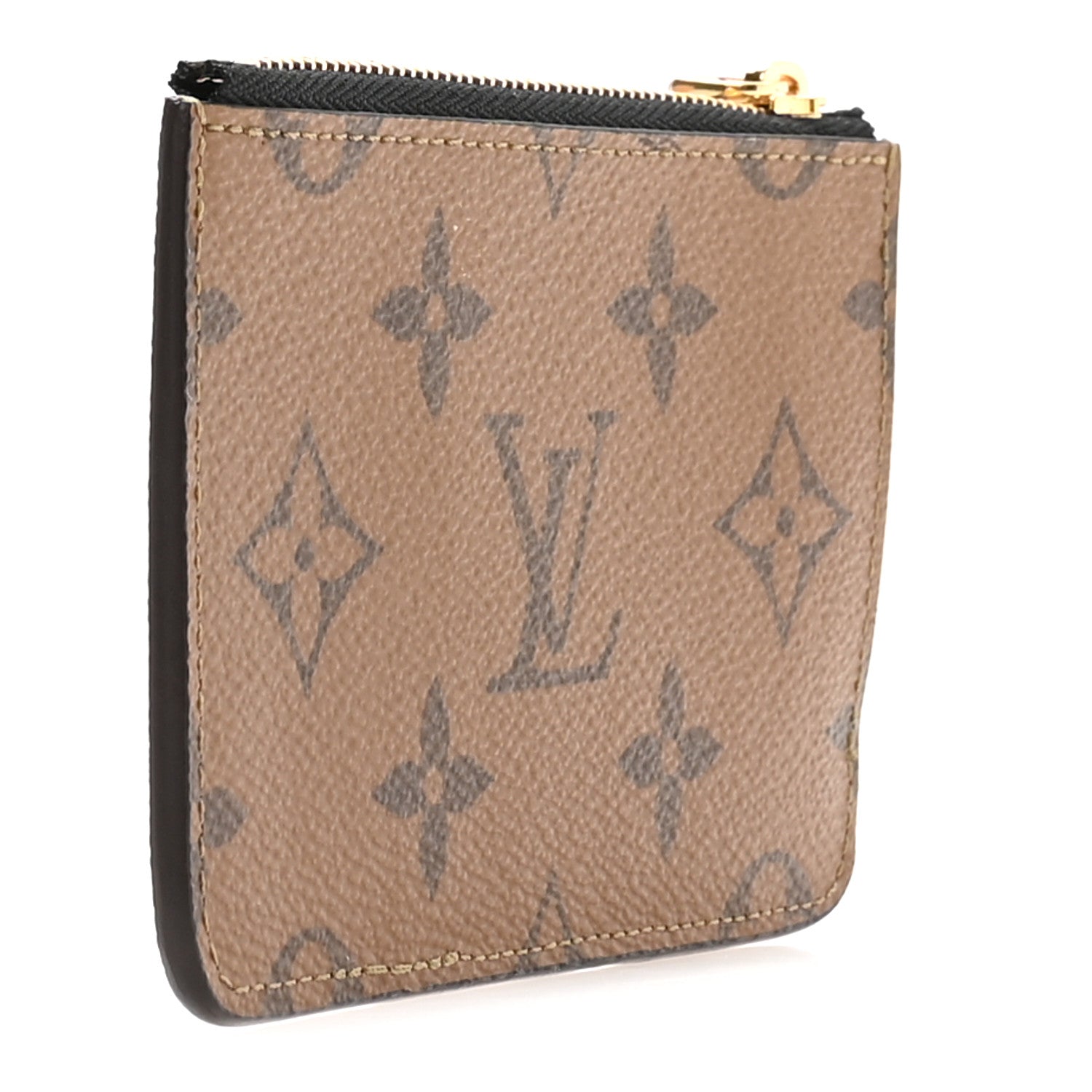 Reverse Monogram Zipped Romy Card Holder