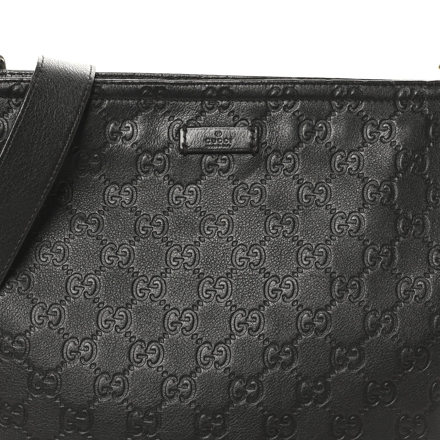 Guccissima Medium Flat Messenger Bag Black