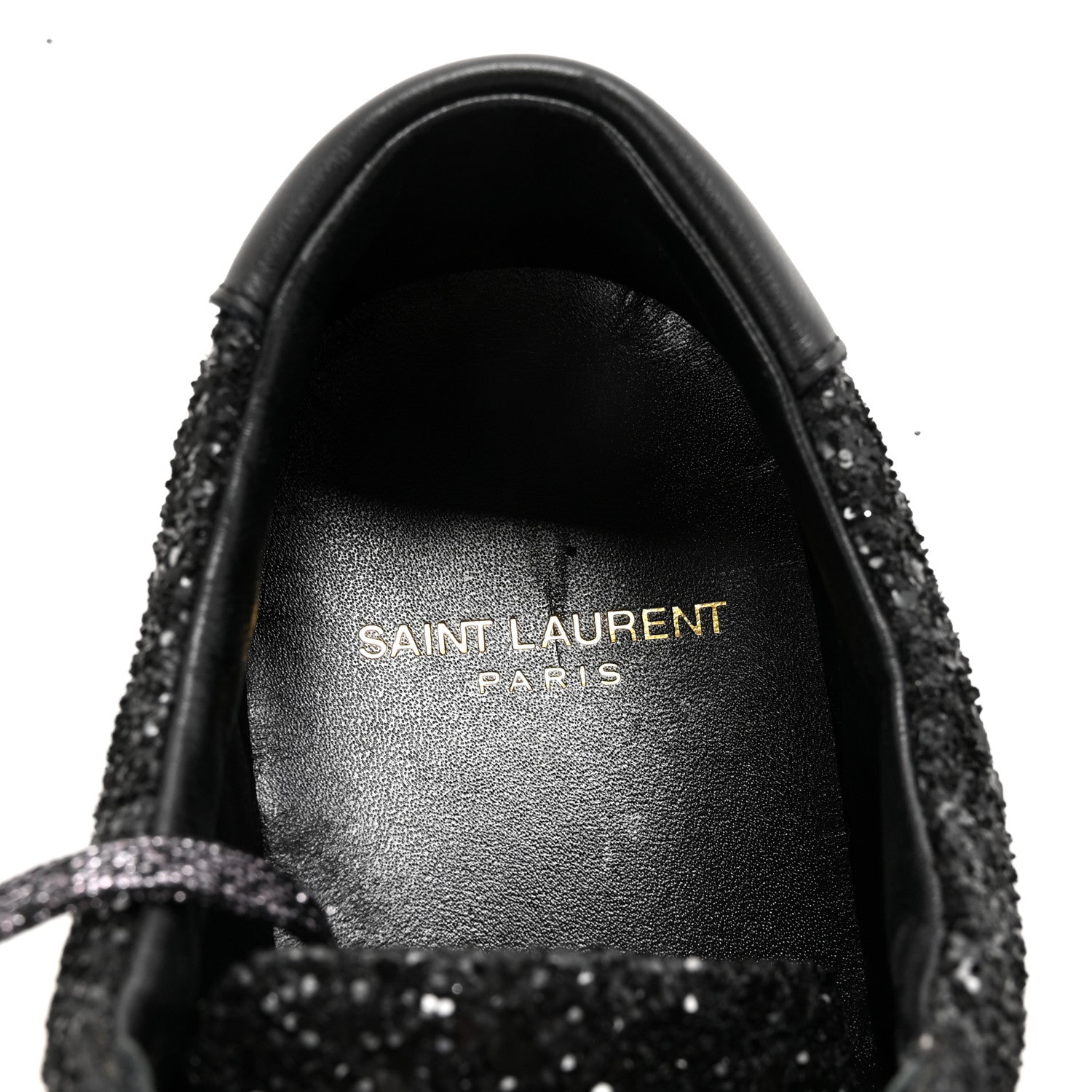 Calfskin Crystal Glitter Andy Sneakers 38.5 Black