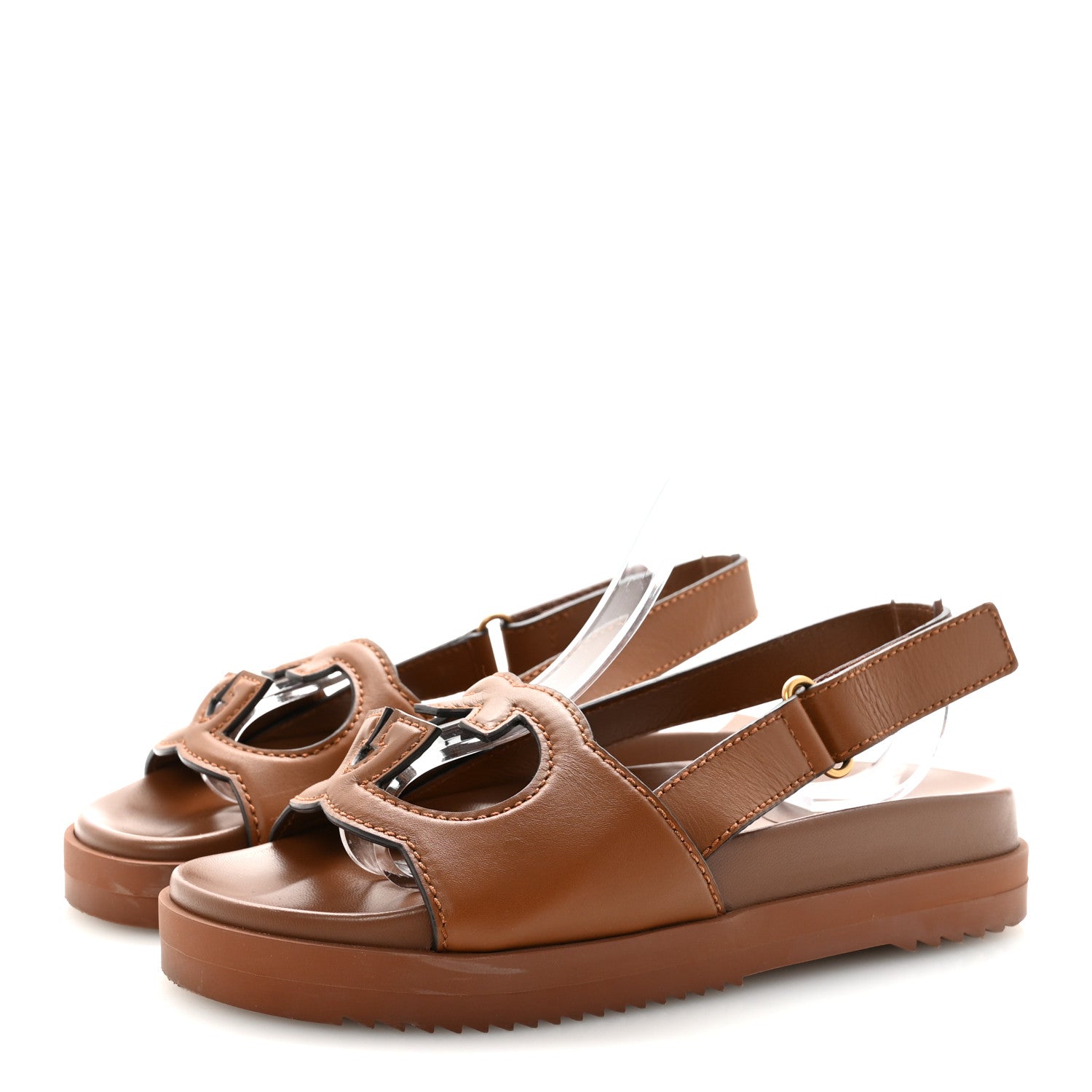 Cosmos Softy Calfskin Interlocking G Slingback Sandals 38.5 Cuir