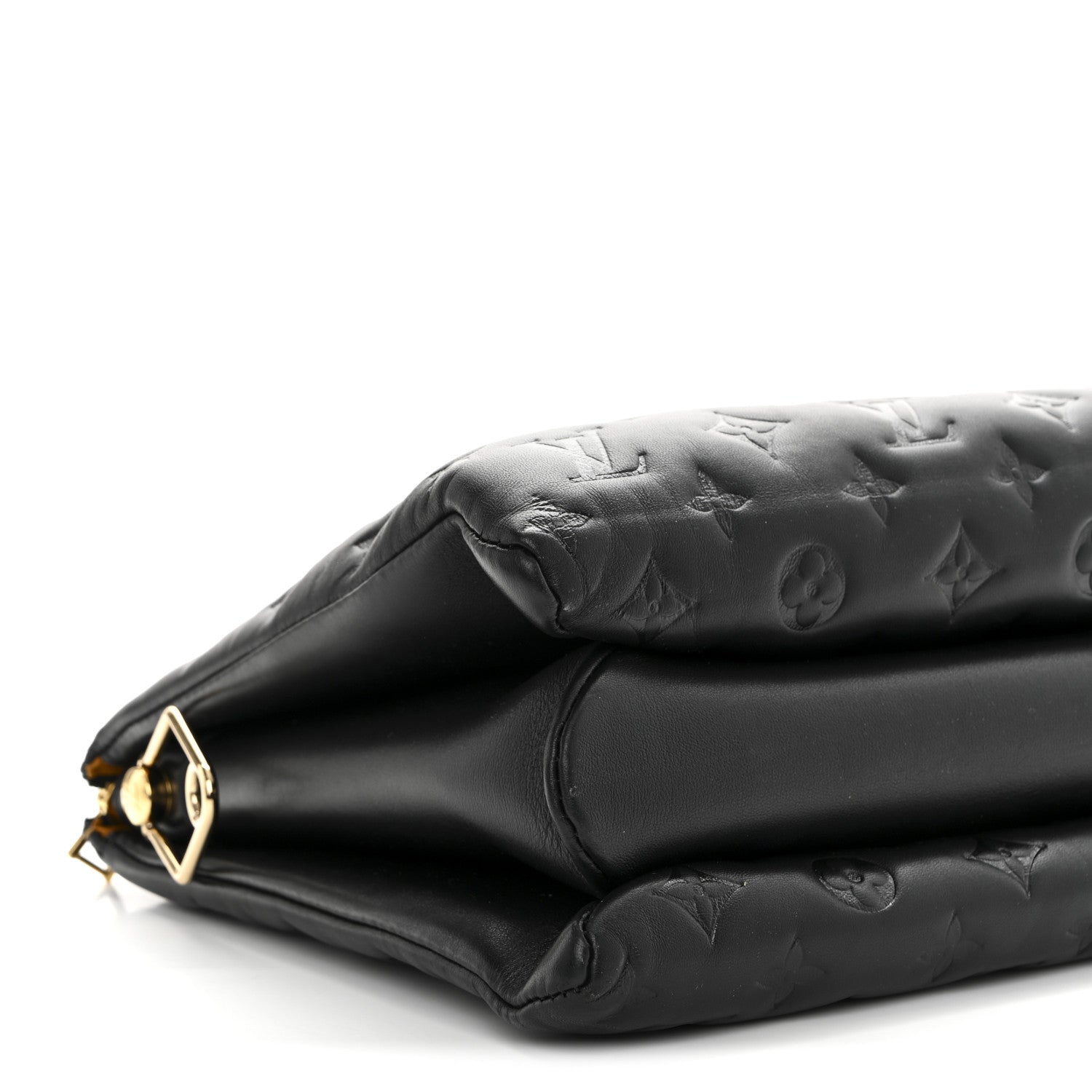 Lambskin Embossed Monogram Coussin MM Black