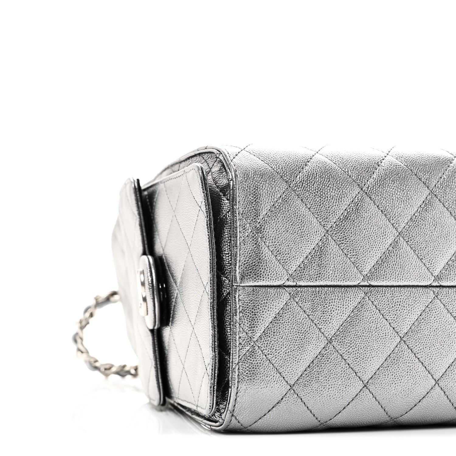 Metallic Caviar Quilted Small Chanel 25 Handbag Anthracite