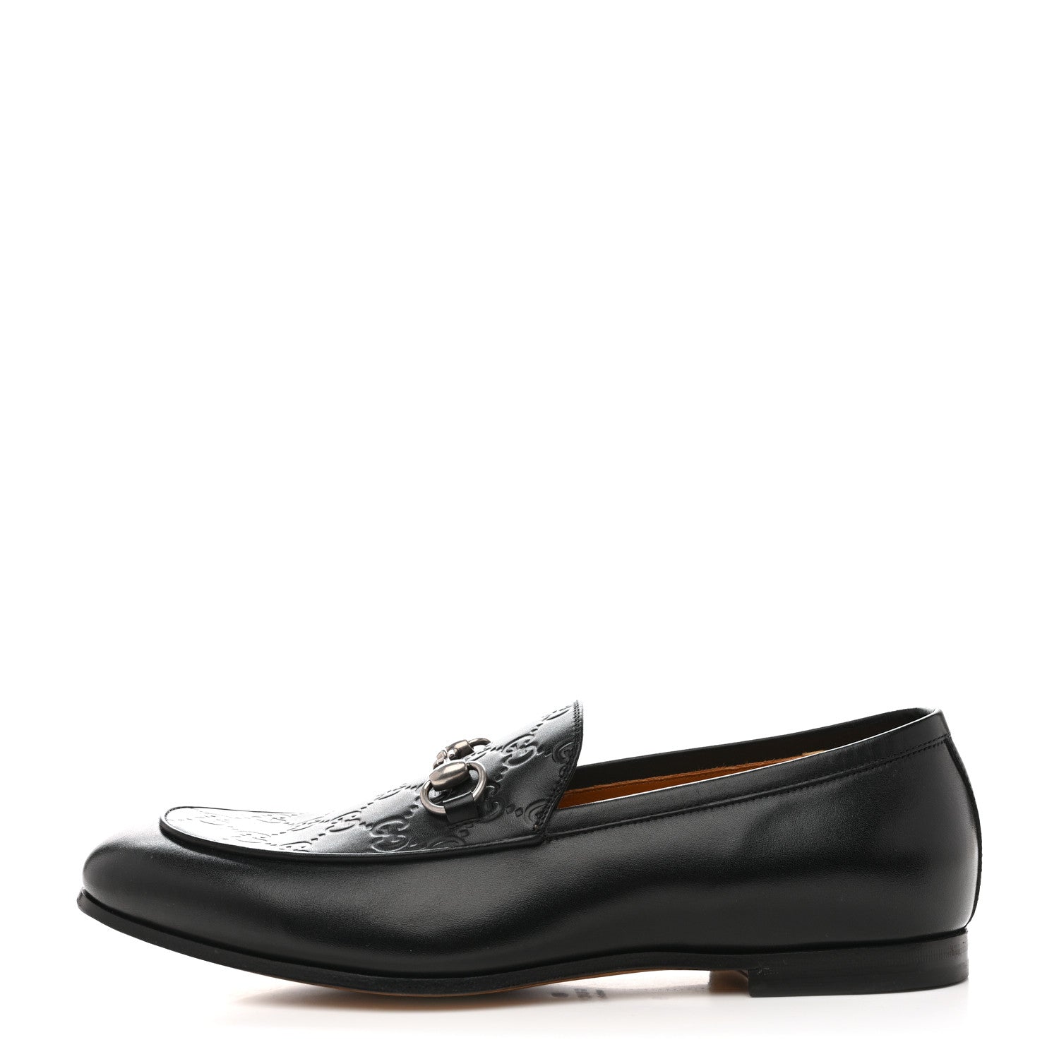 Real Betis Glamour GG Embossed Calfskin Mens Jordy Horsebit Loafers 9 Black