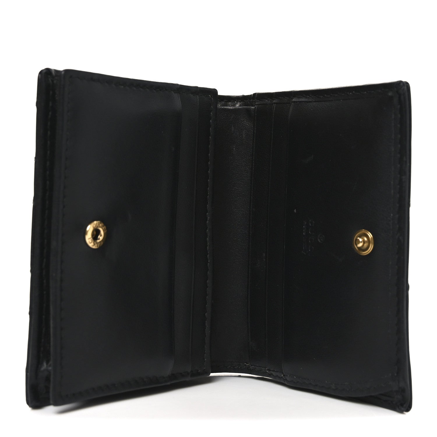 Calfskin Matelasse GG Marmont Card Case Wallet Black