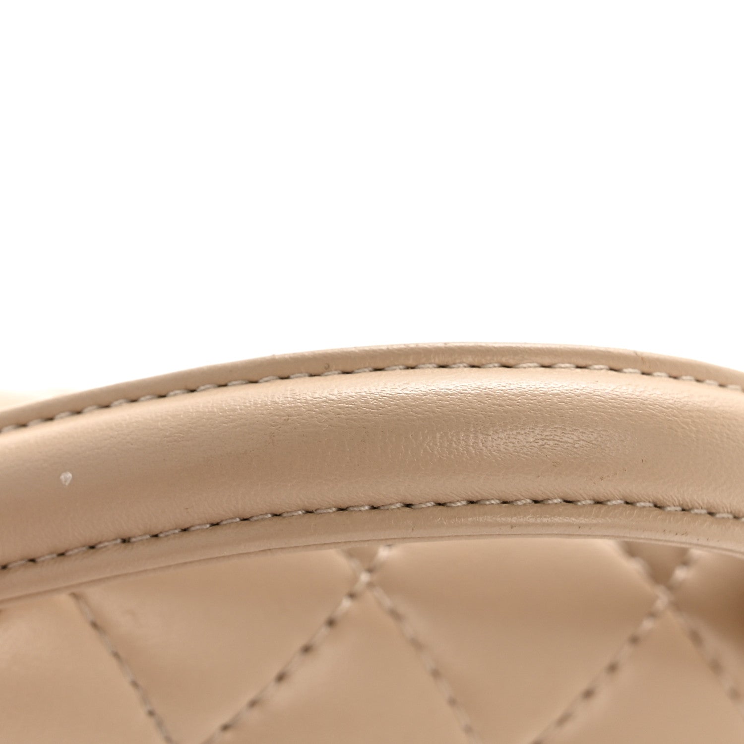 Lambskin Quilted Small Flap Top Handle Bag Beige