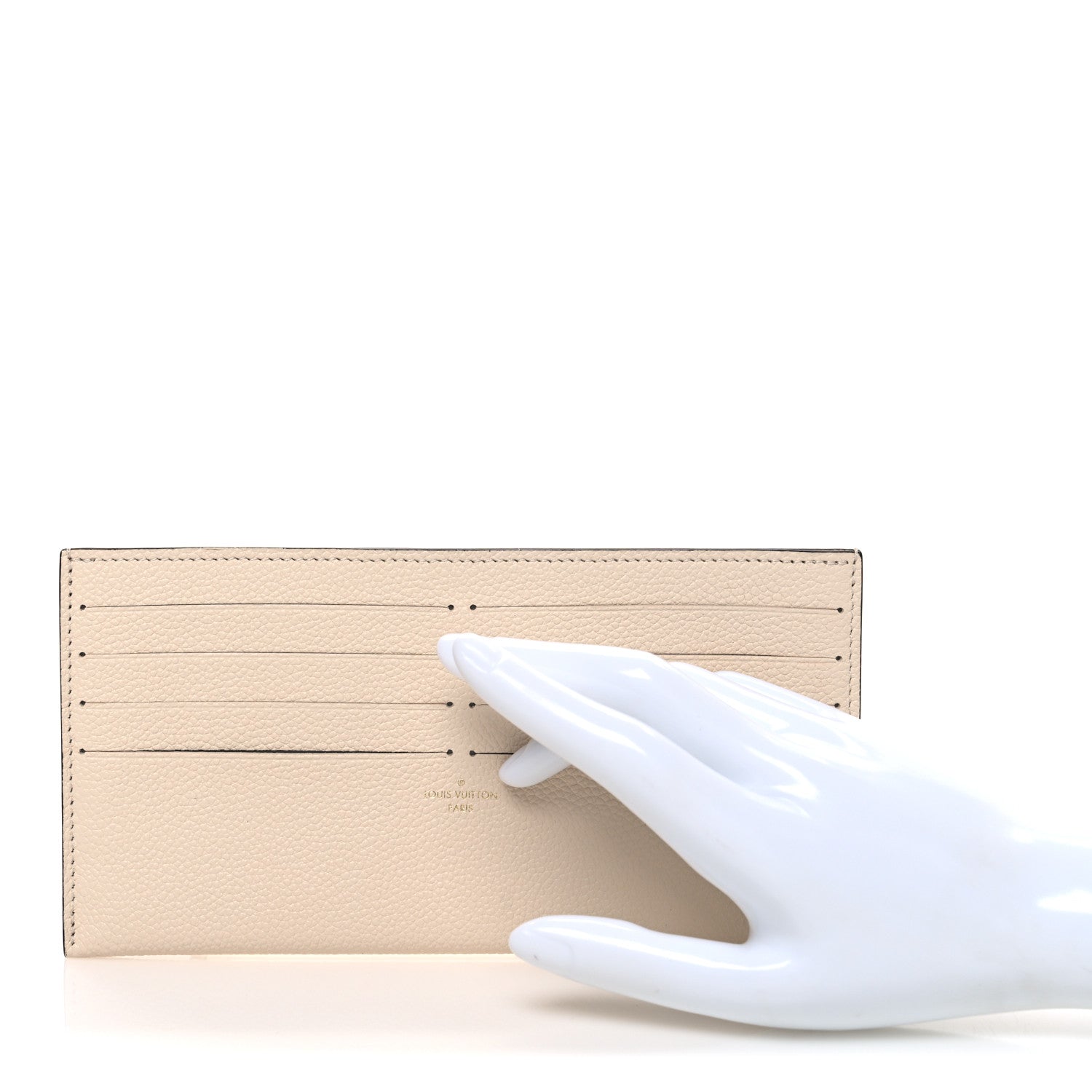 Calfskin Felicie Chain Wallet Card Holder Insert Cream