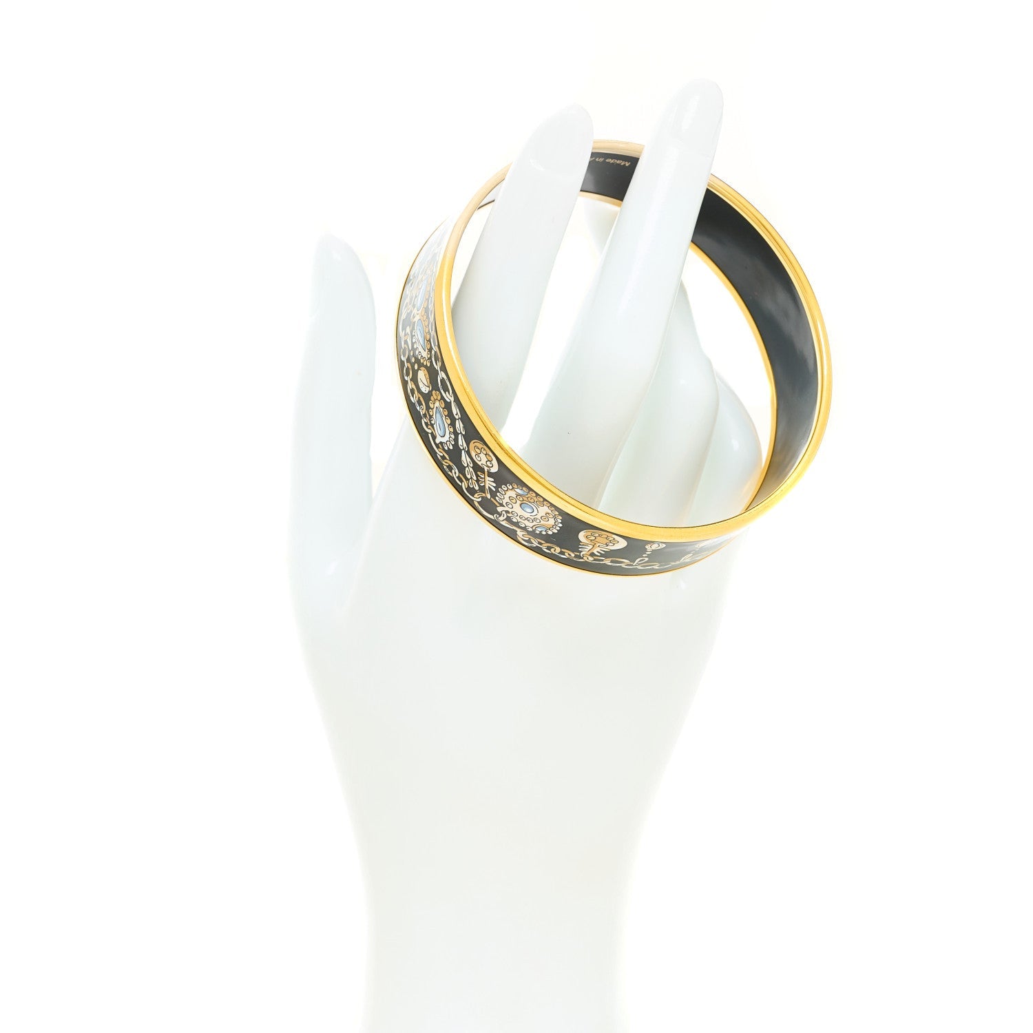 Enamel Printed Wide Bracelet 65 Black