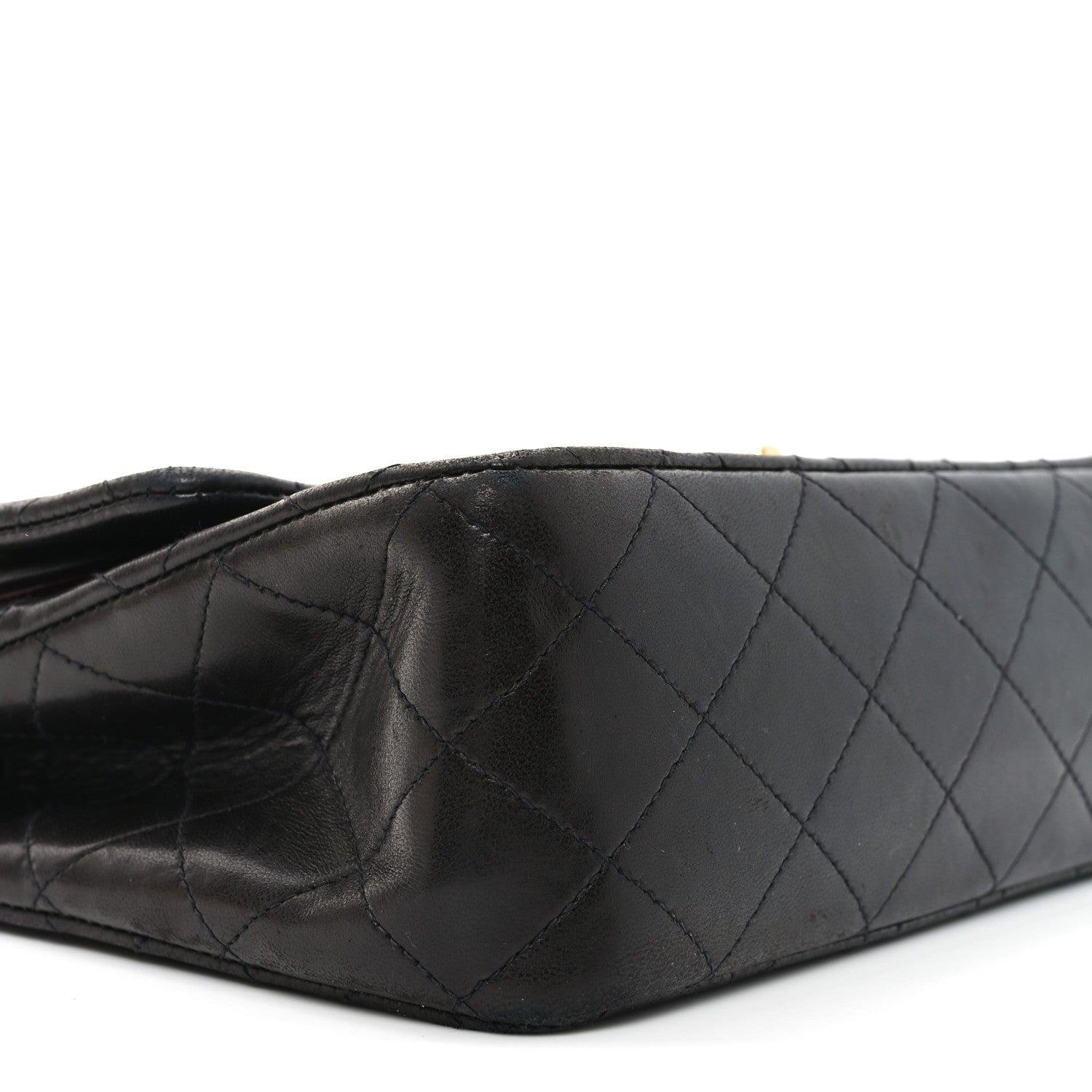 Lambskin Quilted Medium Double Flap Black