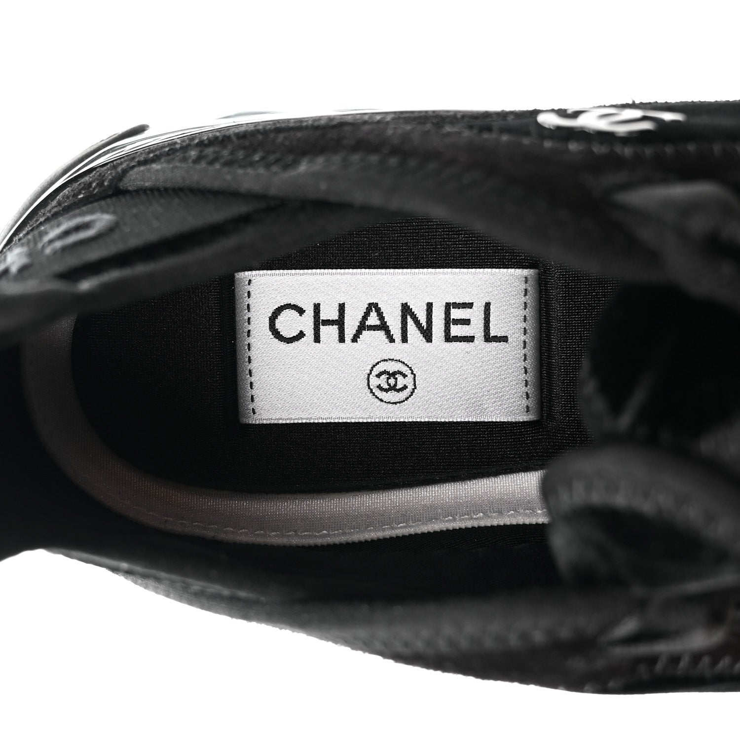 Suede Calfskin Velvet Grosgrain CC Sneakers 35.5 Black