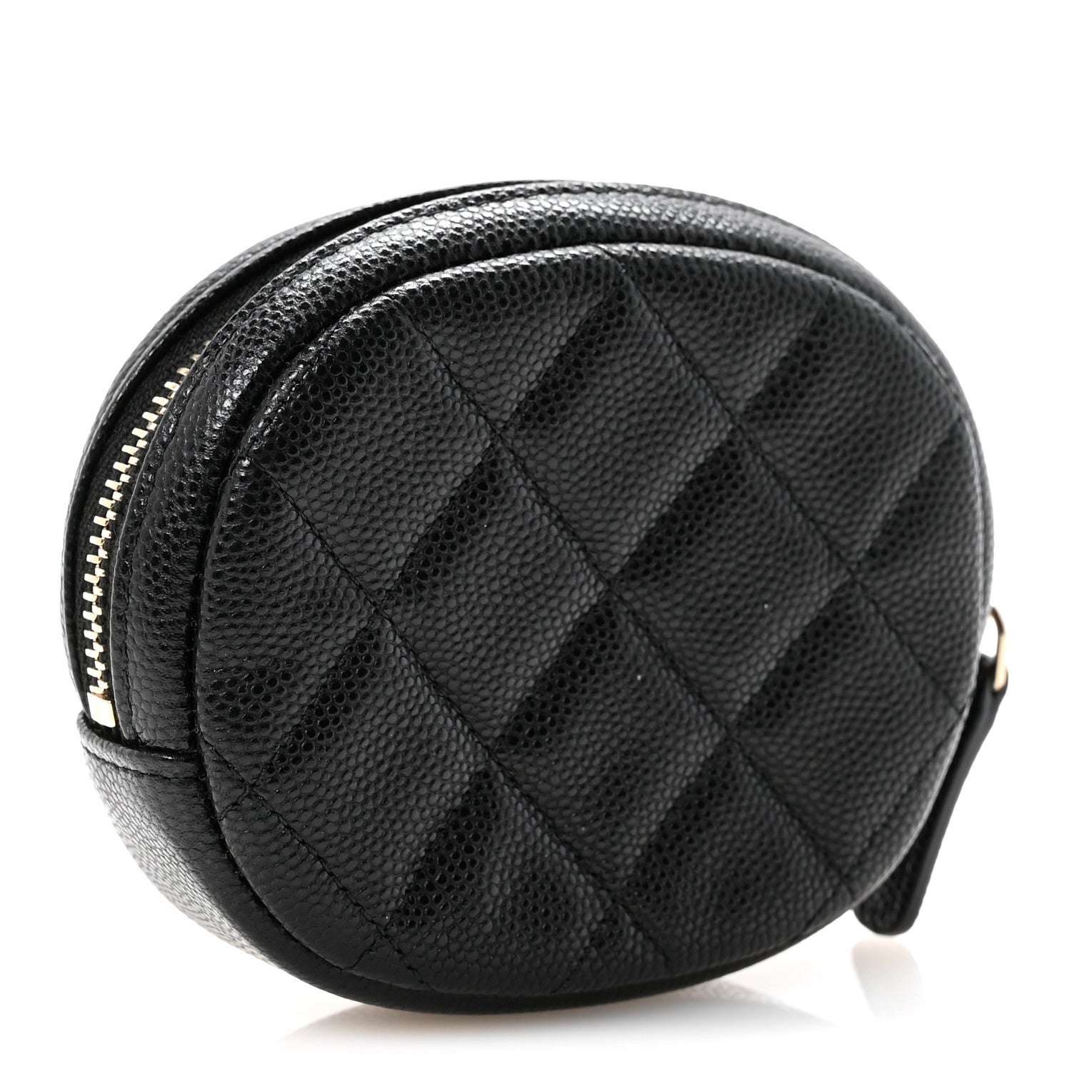 Caviar Quilted Zip Around Classic Coin Purse Black