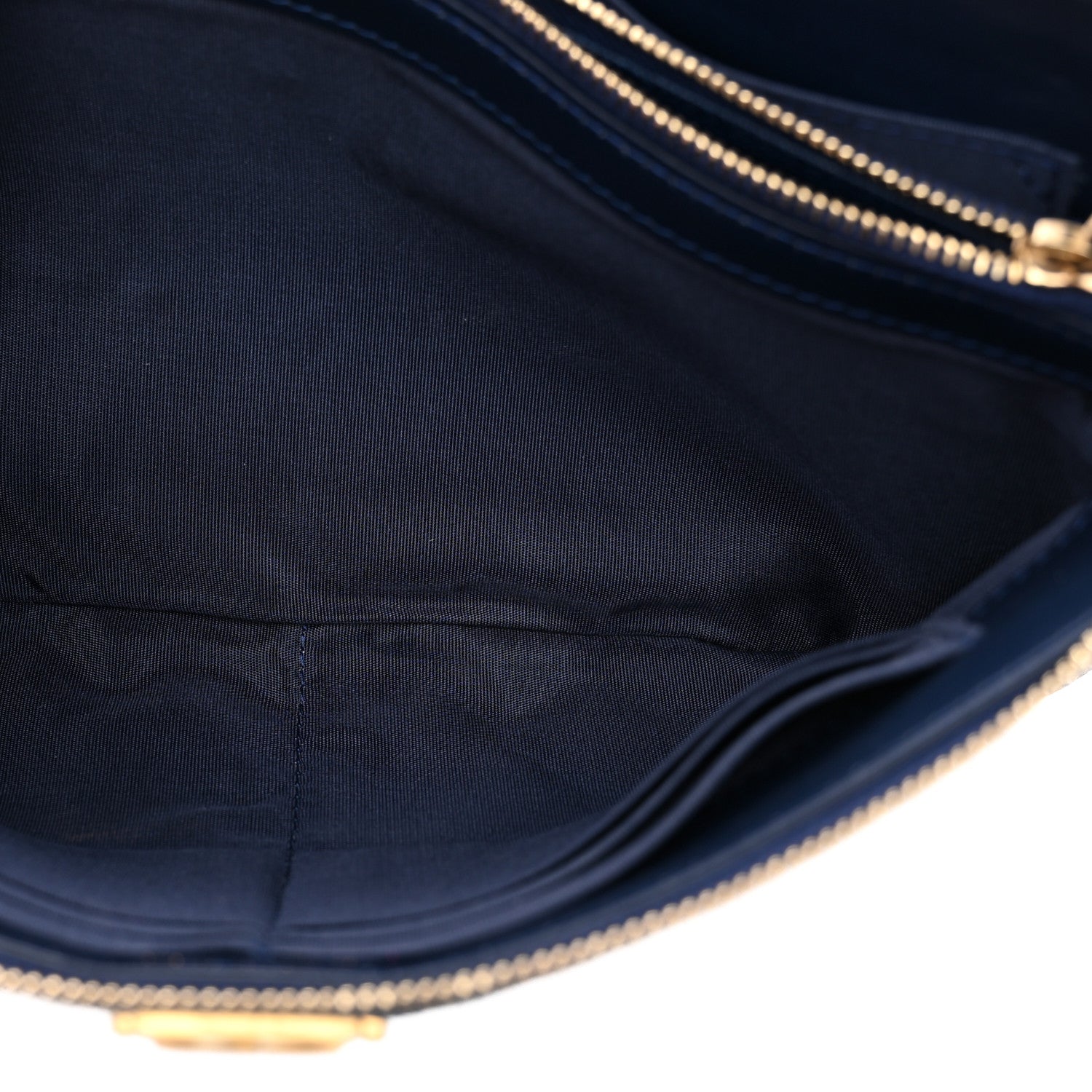 Caviar Quilted Small Zipped Boy Pouch Navy