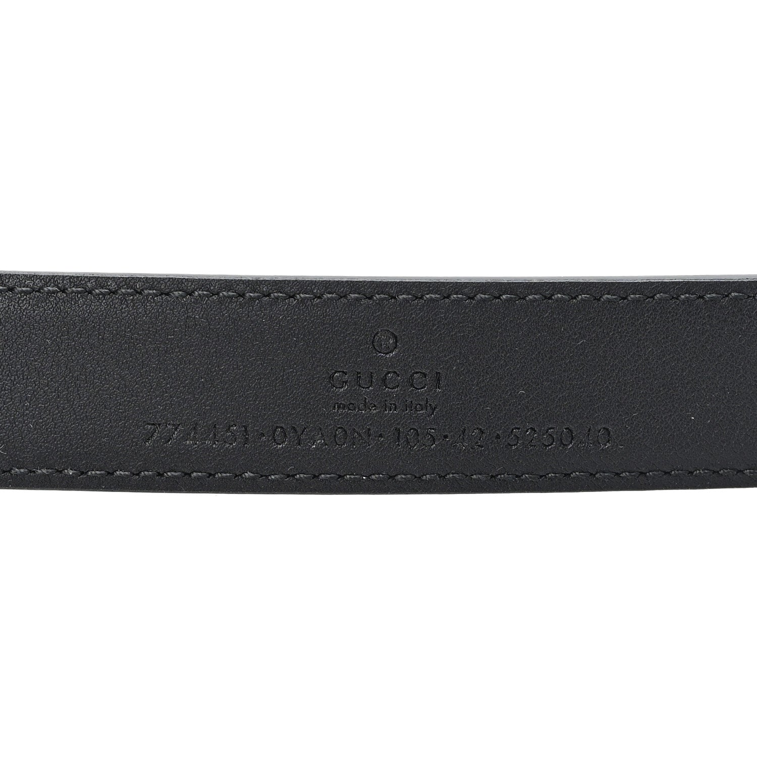 Plutone Calfskin Interlocking G 25mm Belt 105 42 Black