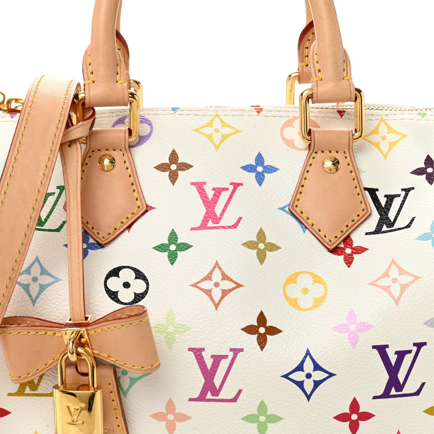 LV X TM Monogram Multicolor Speedy Bandouliere 25 White