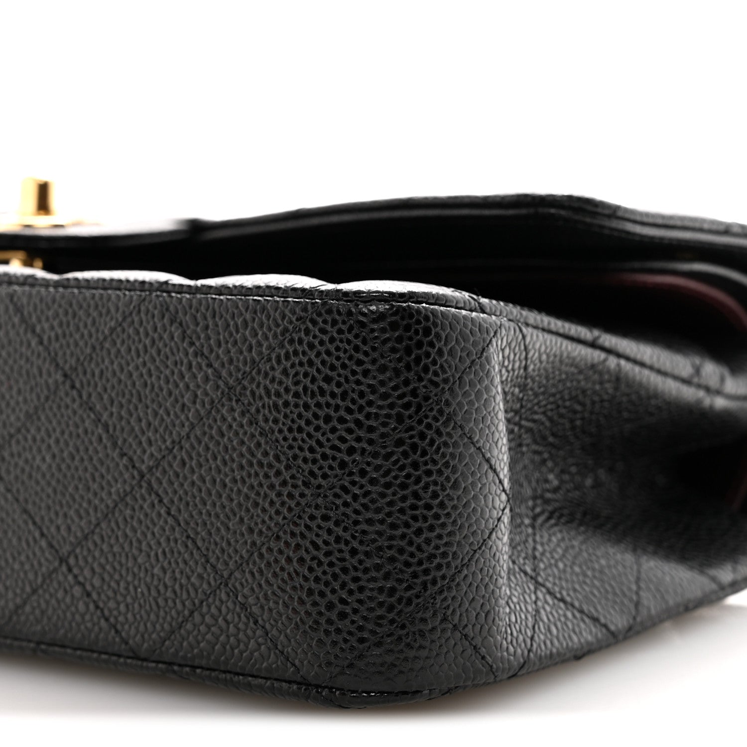 Caviar Quilted Medium Double Flap Black