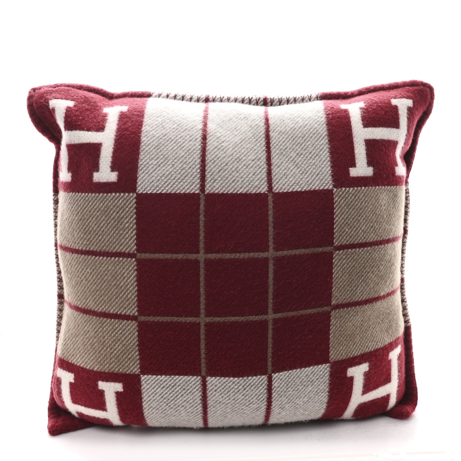 Wool Cashmere Avalon III Pillow PM Ecru Rouge