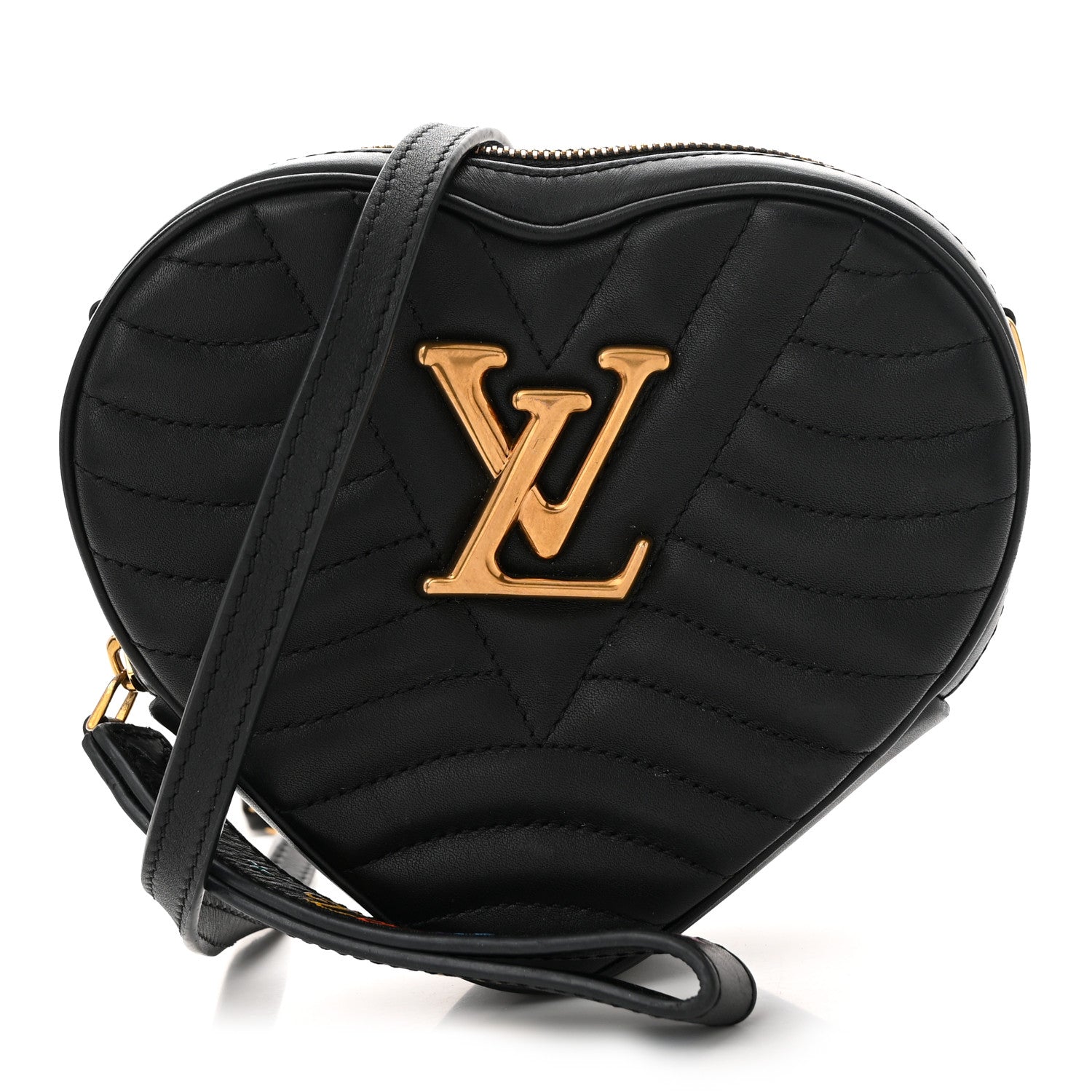 Calfskin New Wave Heart Bag Black