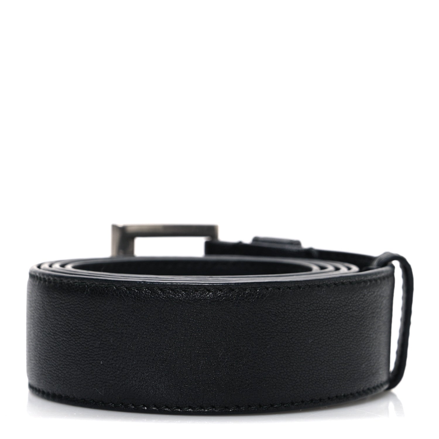 Nappa Square Buckle Belt 80 32 Black