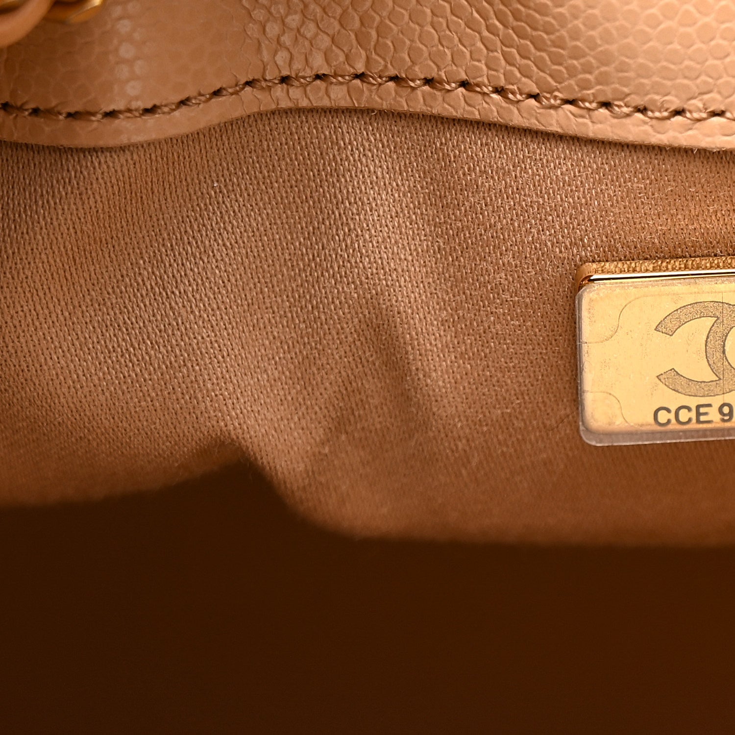 Caviar Quilted Small Chanel 25 Handbag Dark Beige