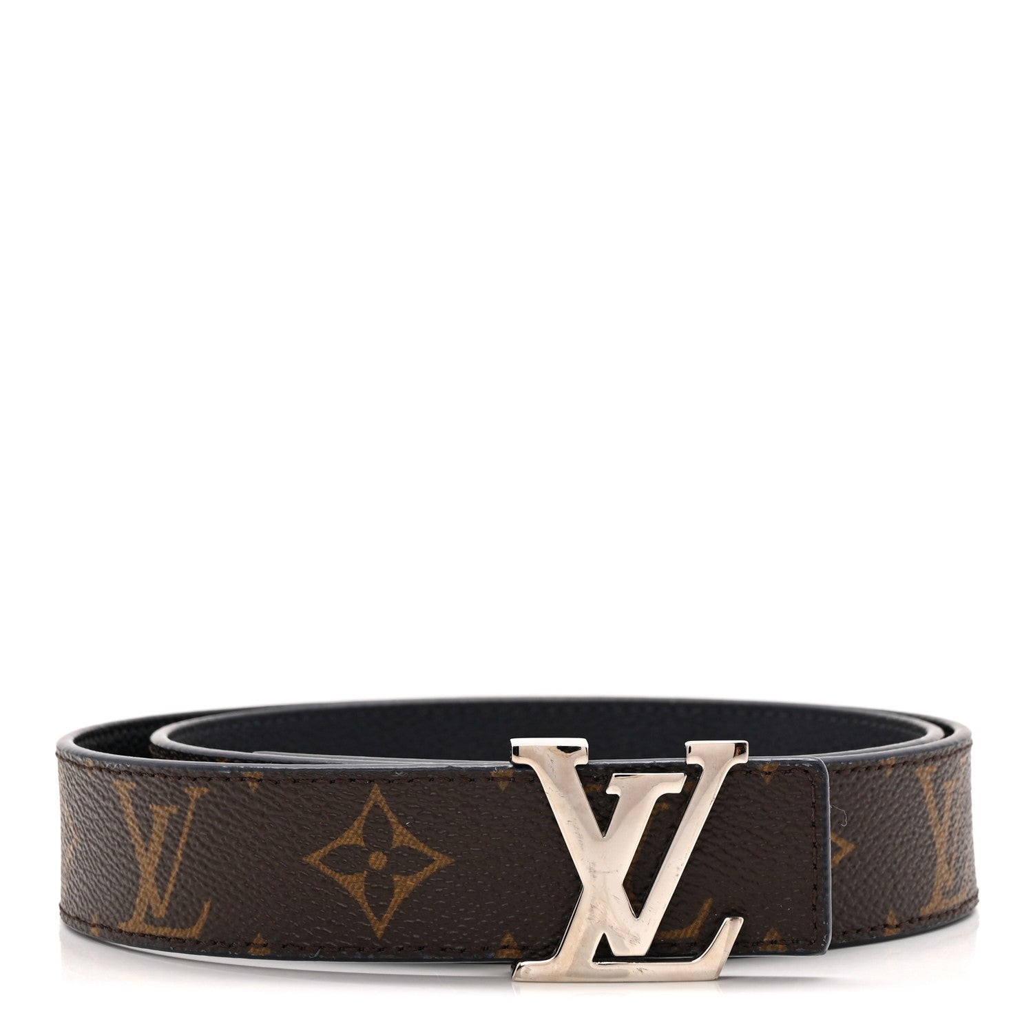 Calfskin Monogram 30mm LV Initiales Reversible Belt 80 32 Marine