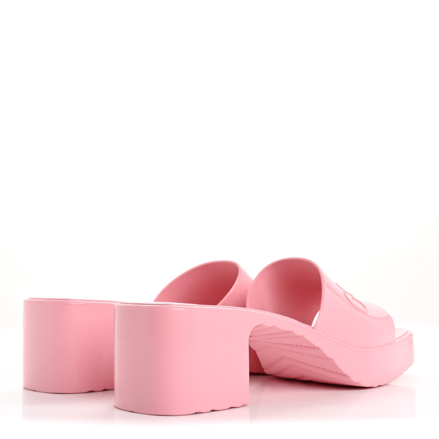 Rubber Gucci Logo Womens Platform 20/60mm Slide Sandals 37 Wild Rose