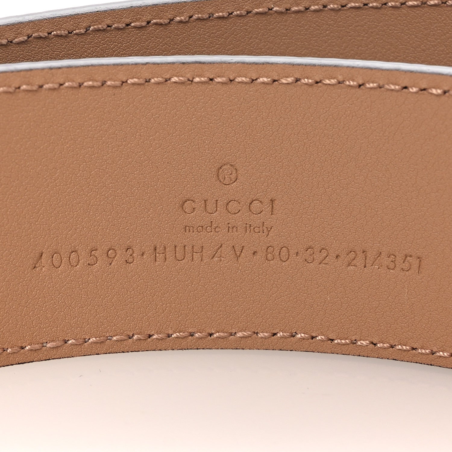 GG Supreme Monogram Plutone Calfskin Enamel Double G Belt 80 32 Beige Ebony Camelia