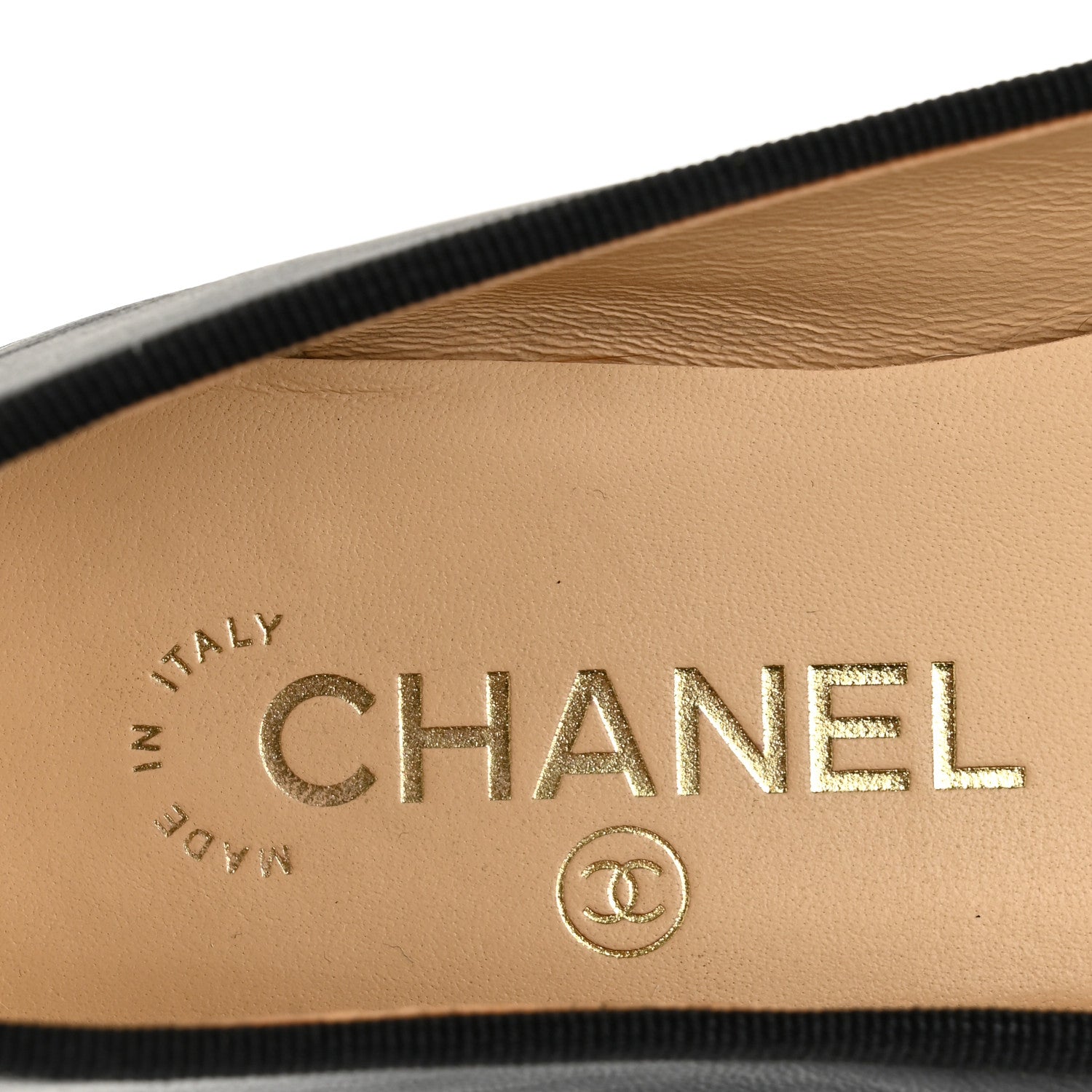 Lambskin Patent Cap Toe CC Ballerina Flats 37.5 Black