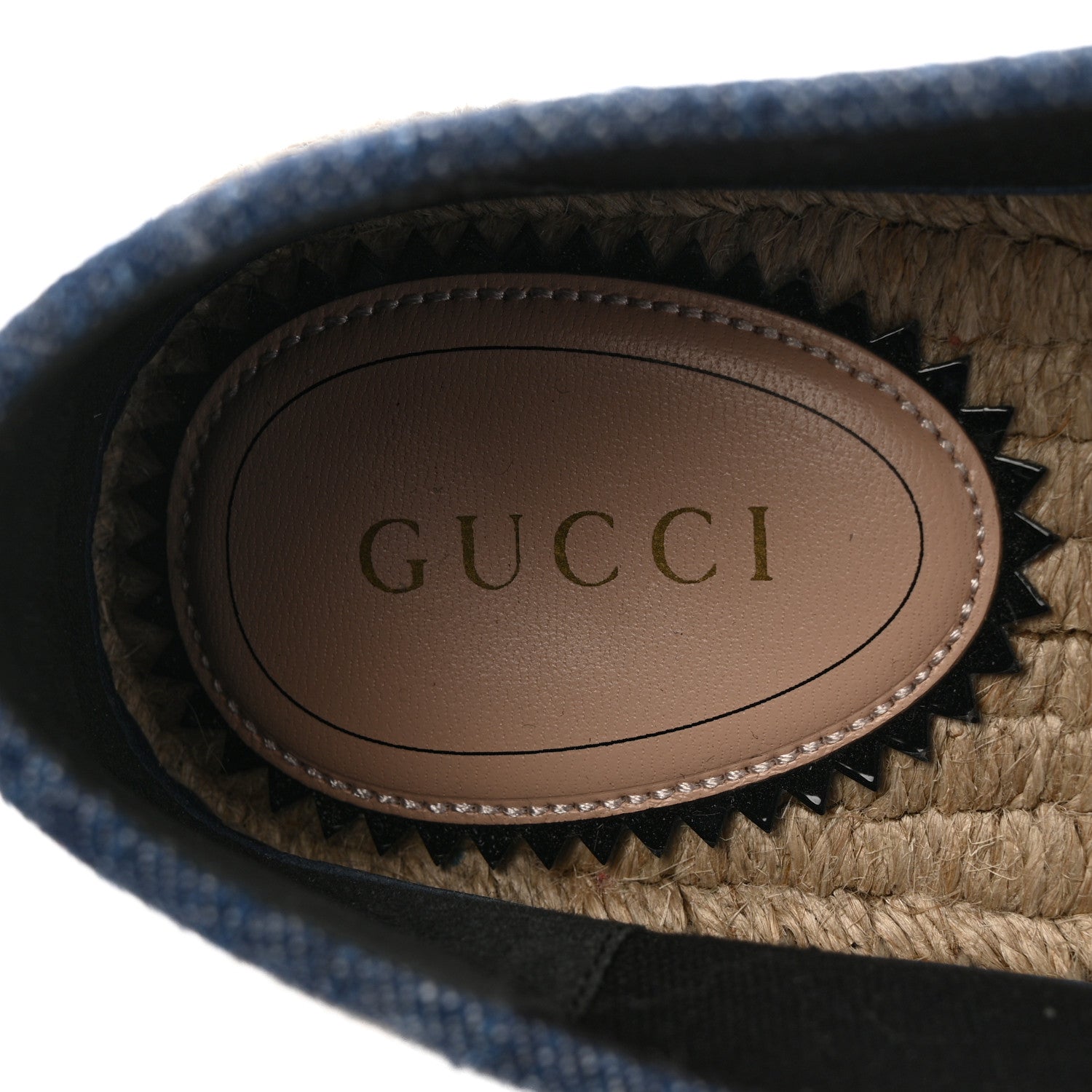 Denim Crystal GG Monogram Espadrilles 39 Blue