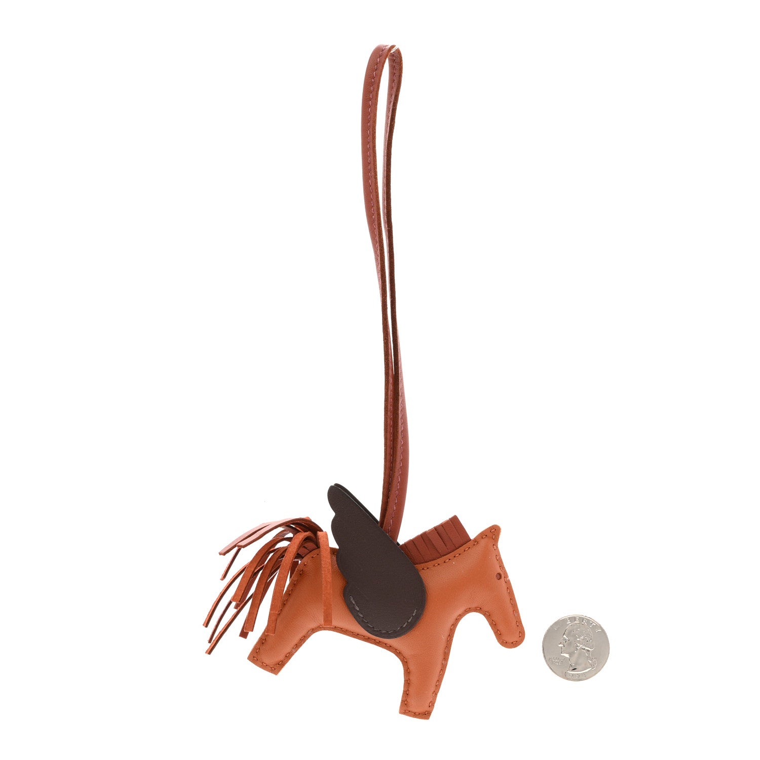 Milo Lambskin Grigri Rodeo Pegase Horse Bag Charm PM Pain D'epice Sienne Moka