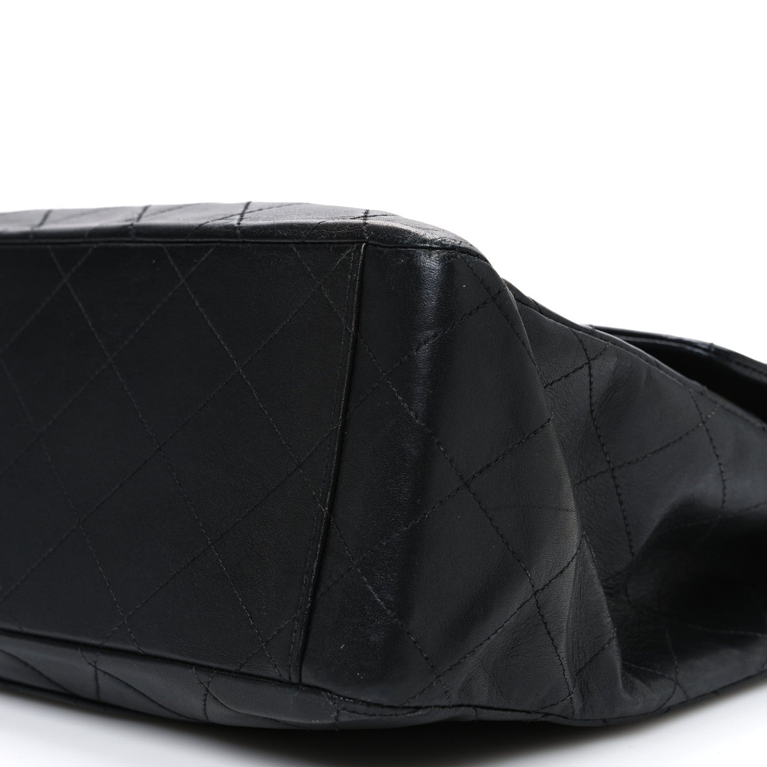 Lambskin Quilted XL Jumbo Single Flap Black