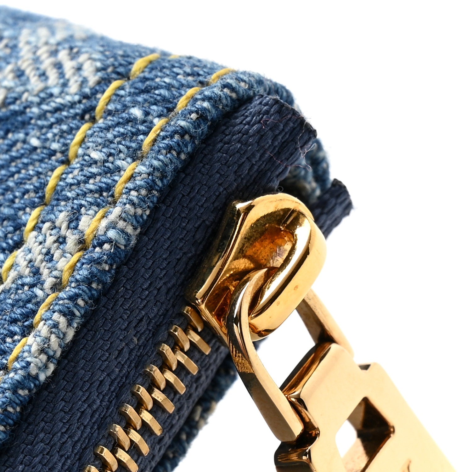 Monogram Denim Key Pouch Denim Blue