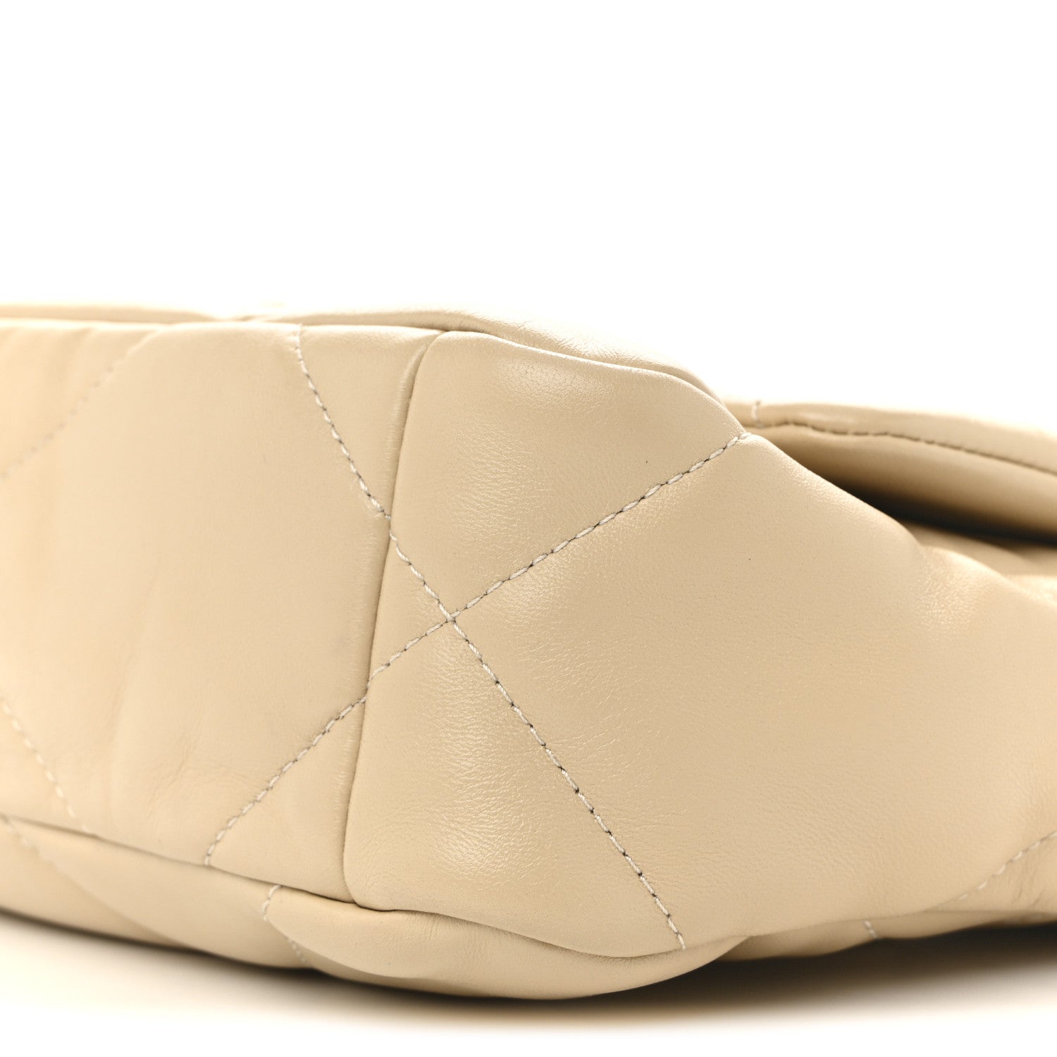 Lambskin Quilted Medium Chanel 19 Flap Light Beige