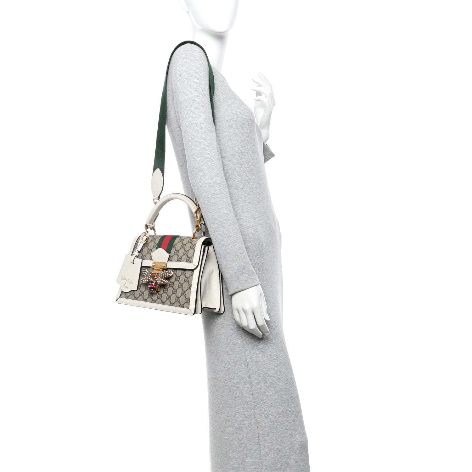 GG Supreme Monogram Small Queen Margaret Top Handle Bag White