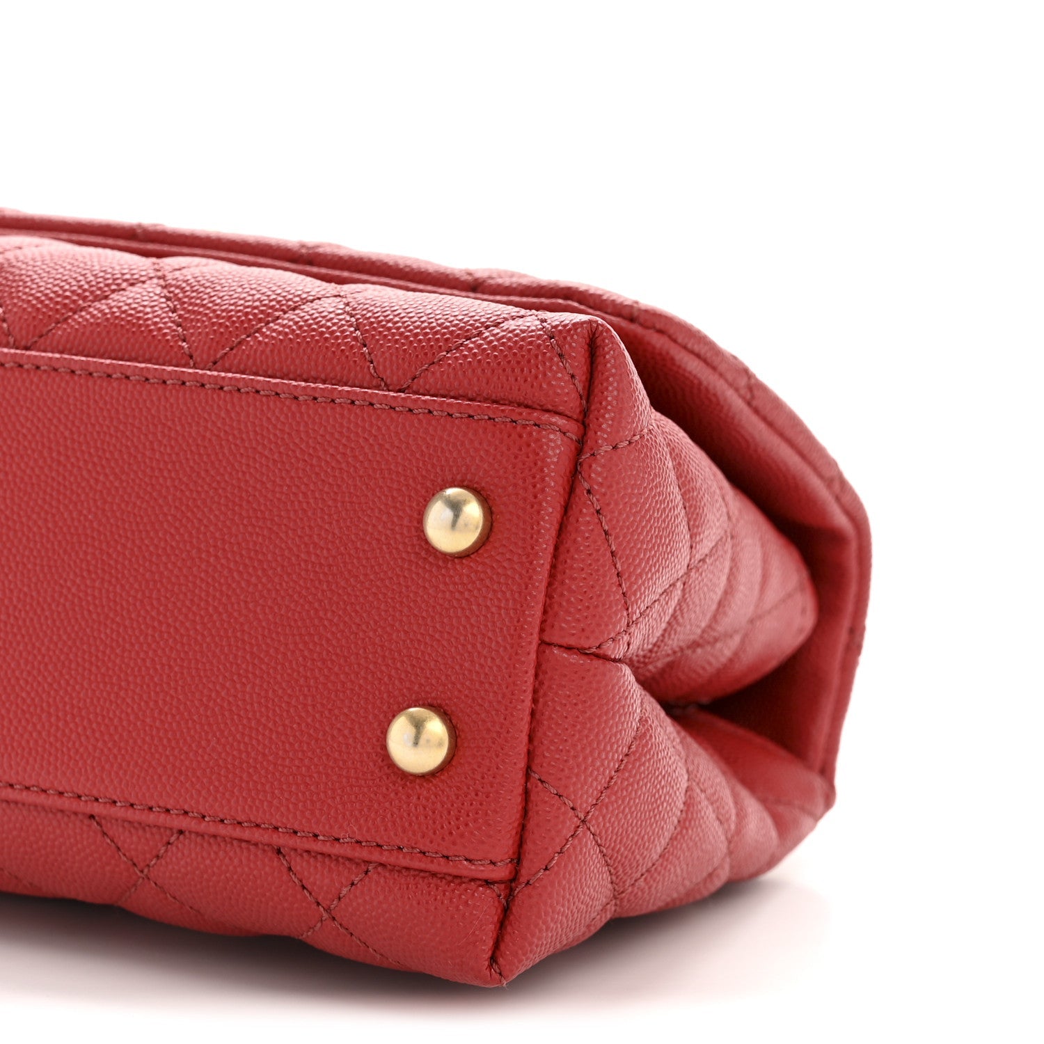 Caviar Lizard Embossed Quilted Mini Coco Handle Flap Red