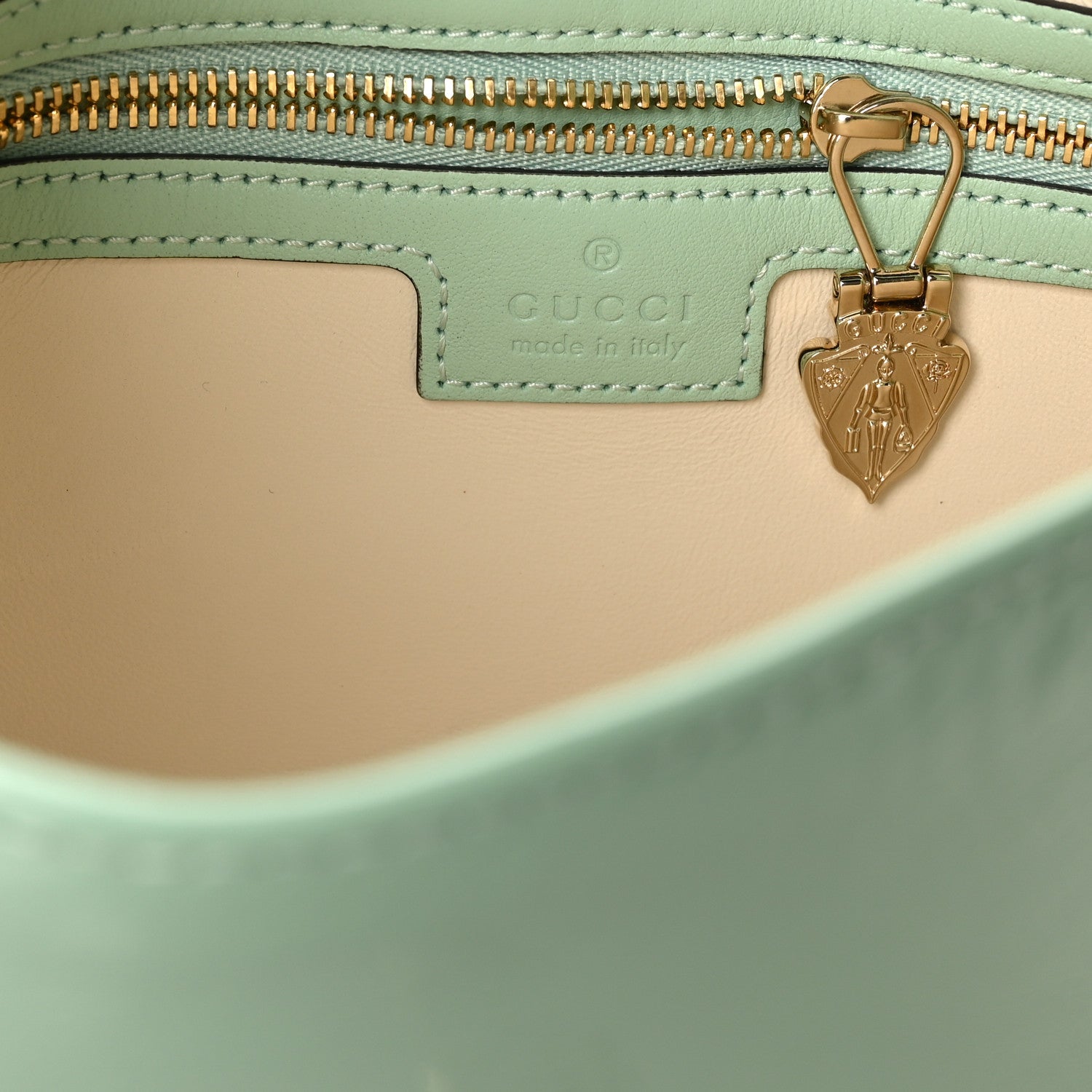 Patent Calfskin Small Jackie Shoulder Bag Light Green