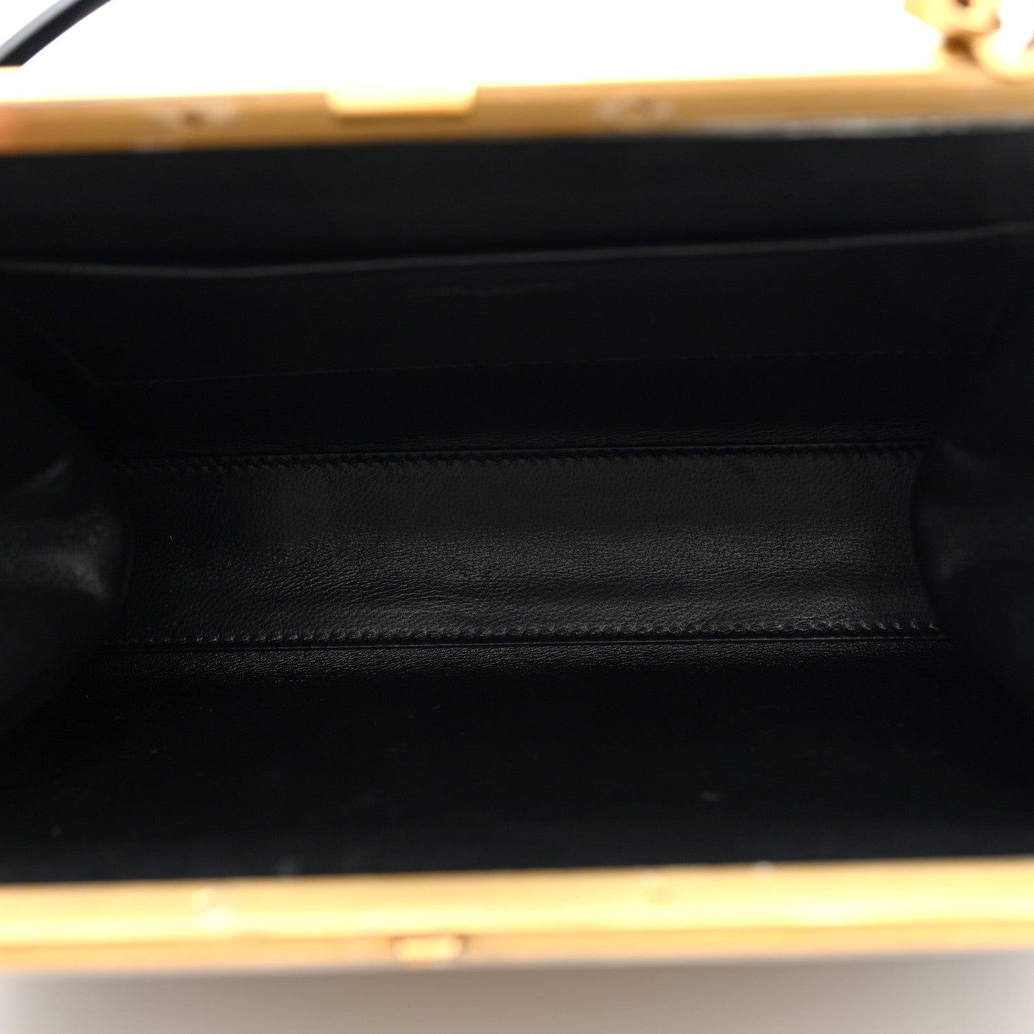 Nappa Patent Calfskin Two-Toned Gaia Shoulder Bag Sea Salt Black