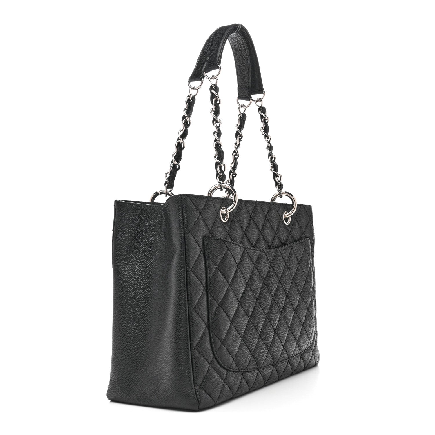 Caviar Quilted Grand Shopping Tote GST Black