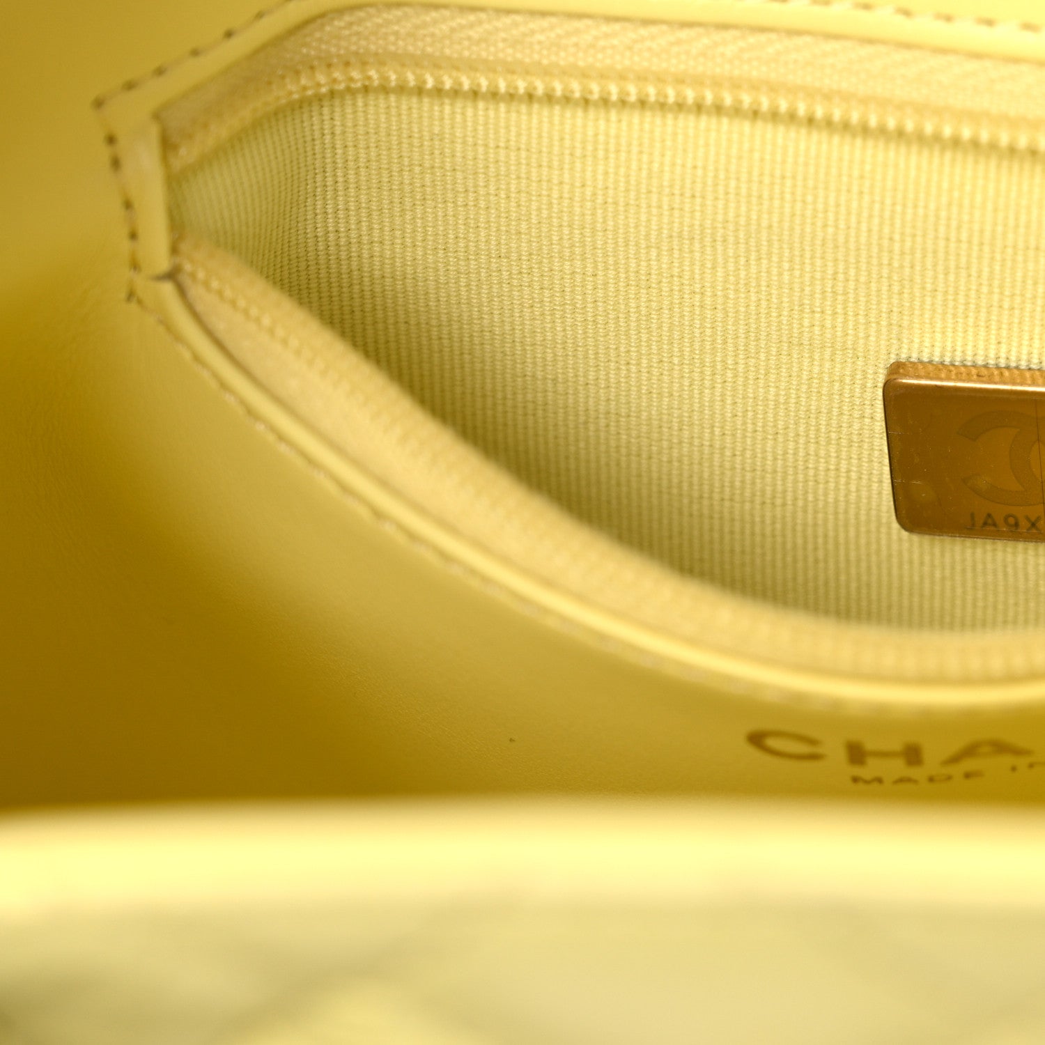 Shiny Aged Calfskin Quilted Nano Kelly Shopper Light Yellow