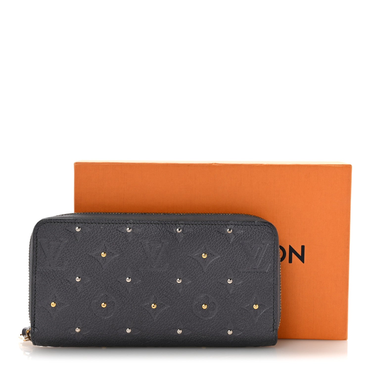 Studded Empreinte Zippy Wallet Gris Silver
