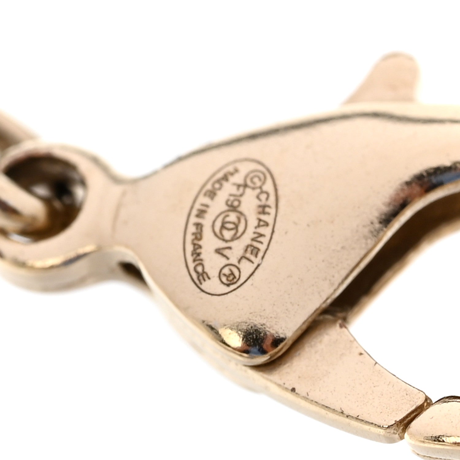 Graduated Pearl Crystal CC Bracelet Gold
