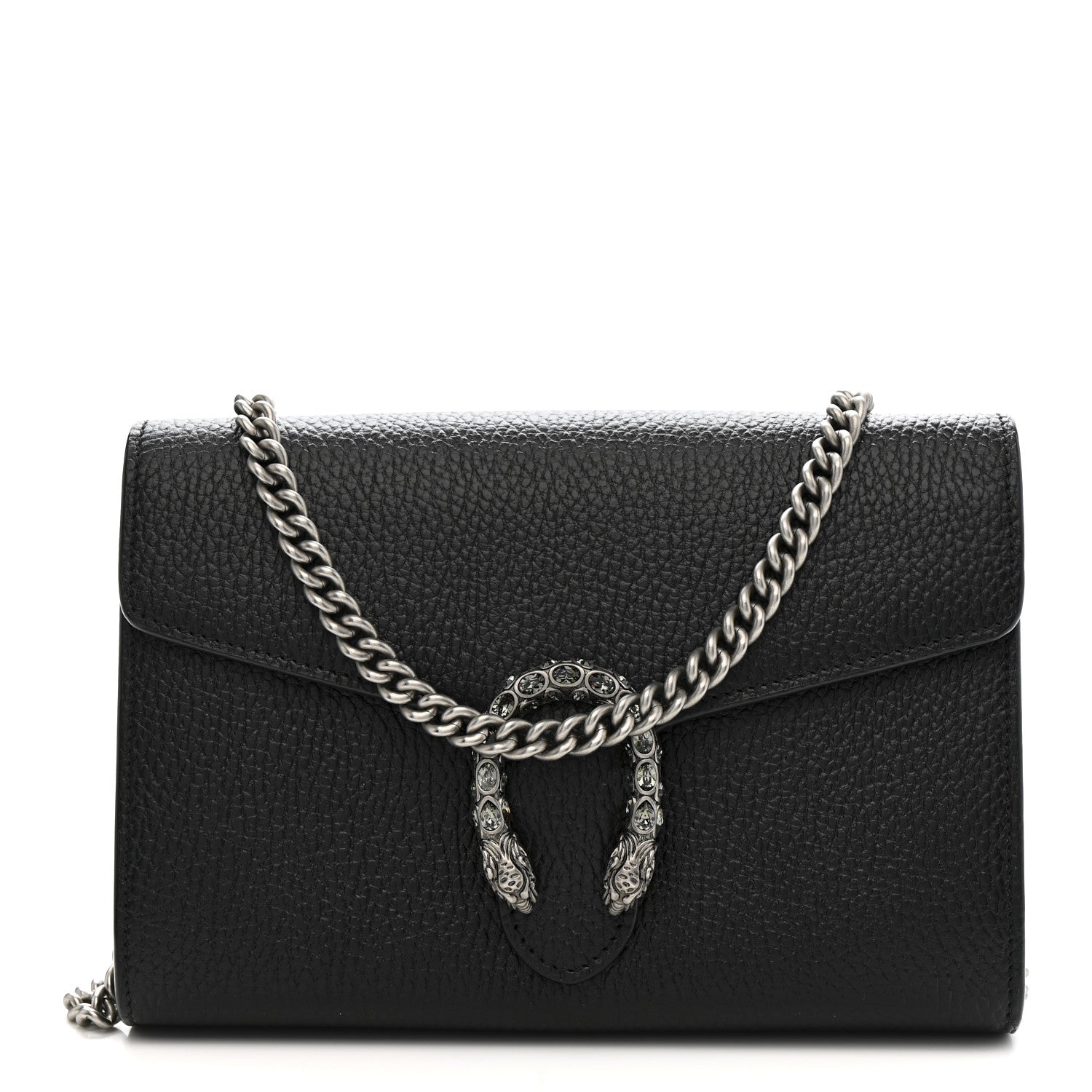 Calfskin Mini Dionysus Chain Wallet Black