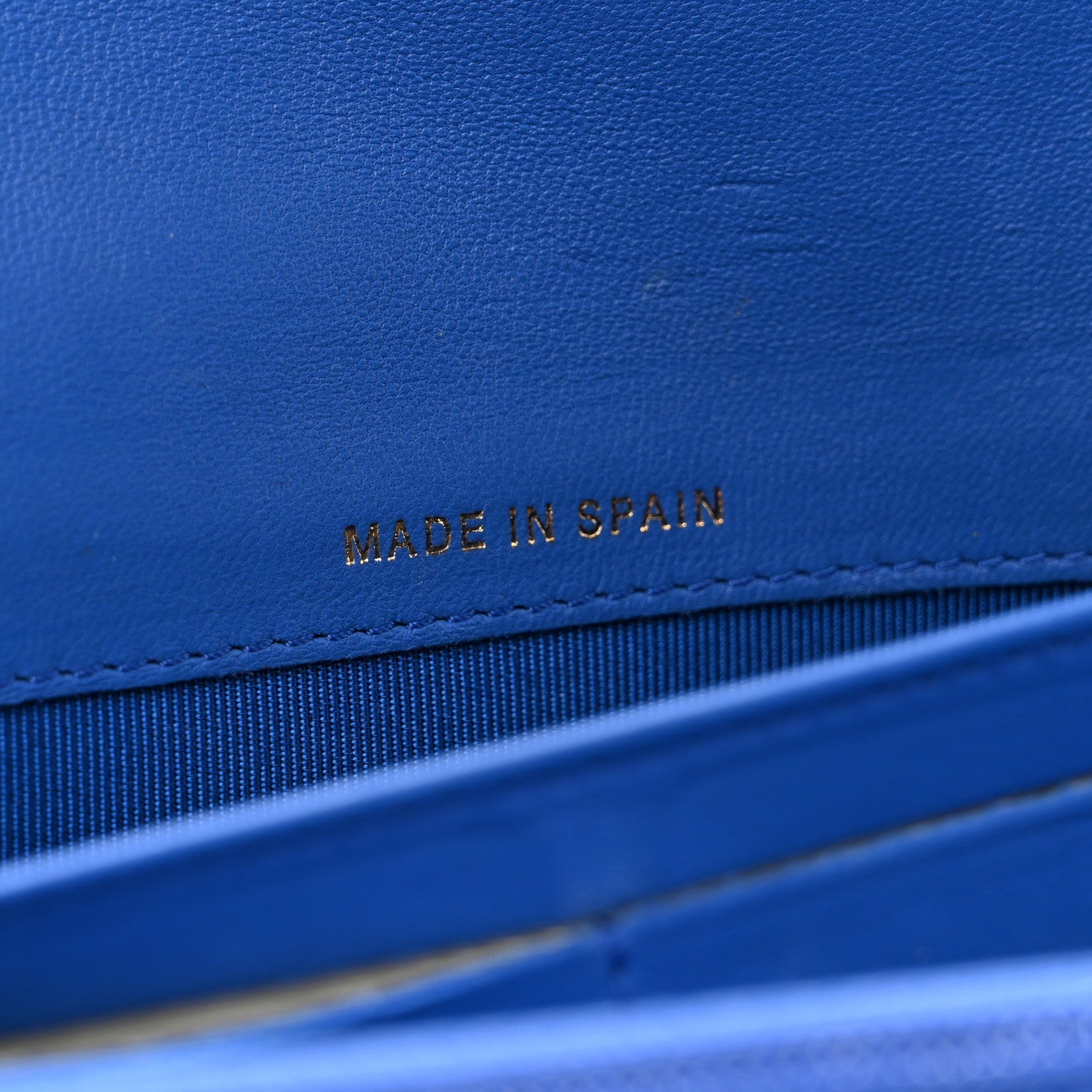 Lambskin Quilted Large Gusset Flap Wallet Blue