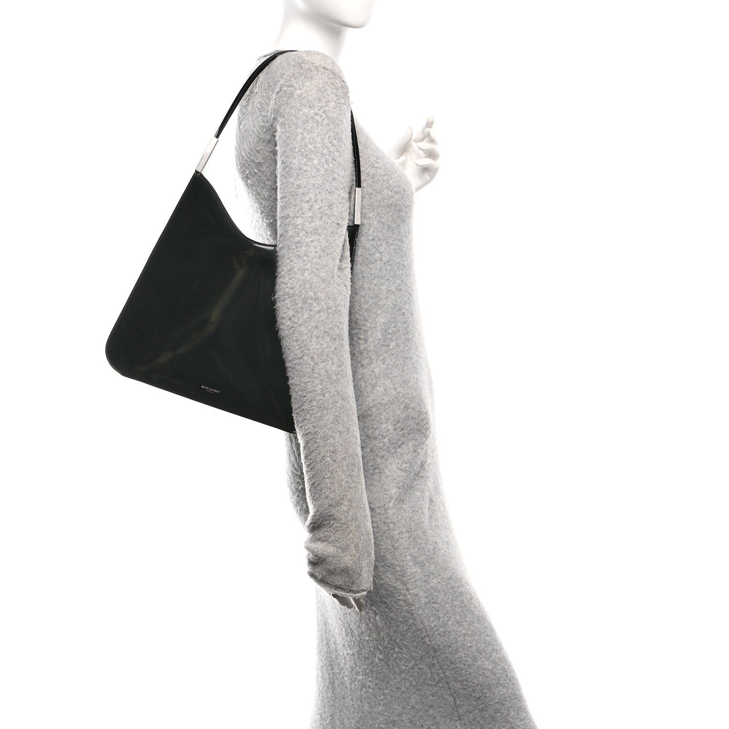 Patent Calfskin Sadie Shoulder Bag Black