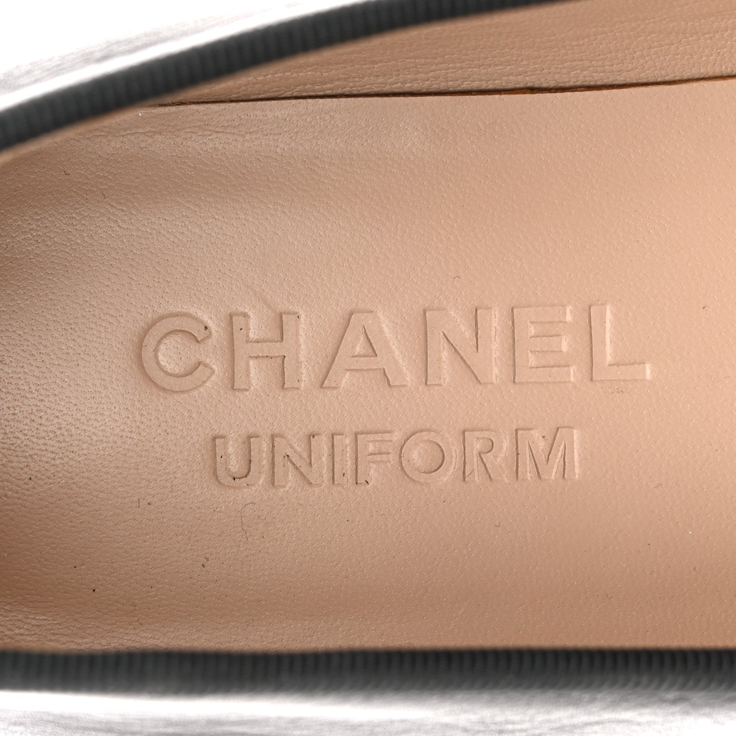 Lambskin Cap Toe CC Uniform Ballerina Flats 37 Black