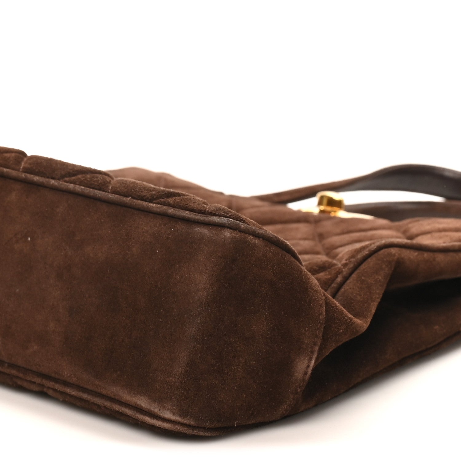 Suede Quilted Tote Brown