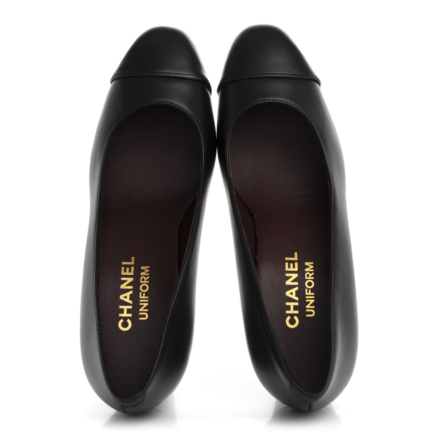 Lambskin Cap Toe CC Uniform Pumps 36.5 Black