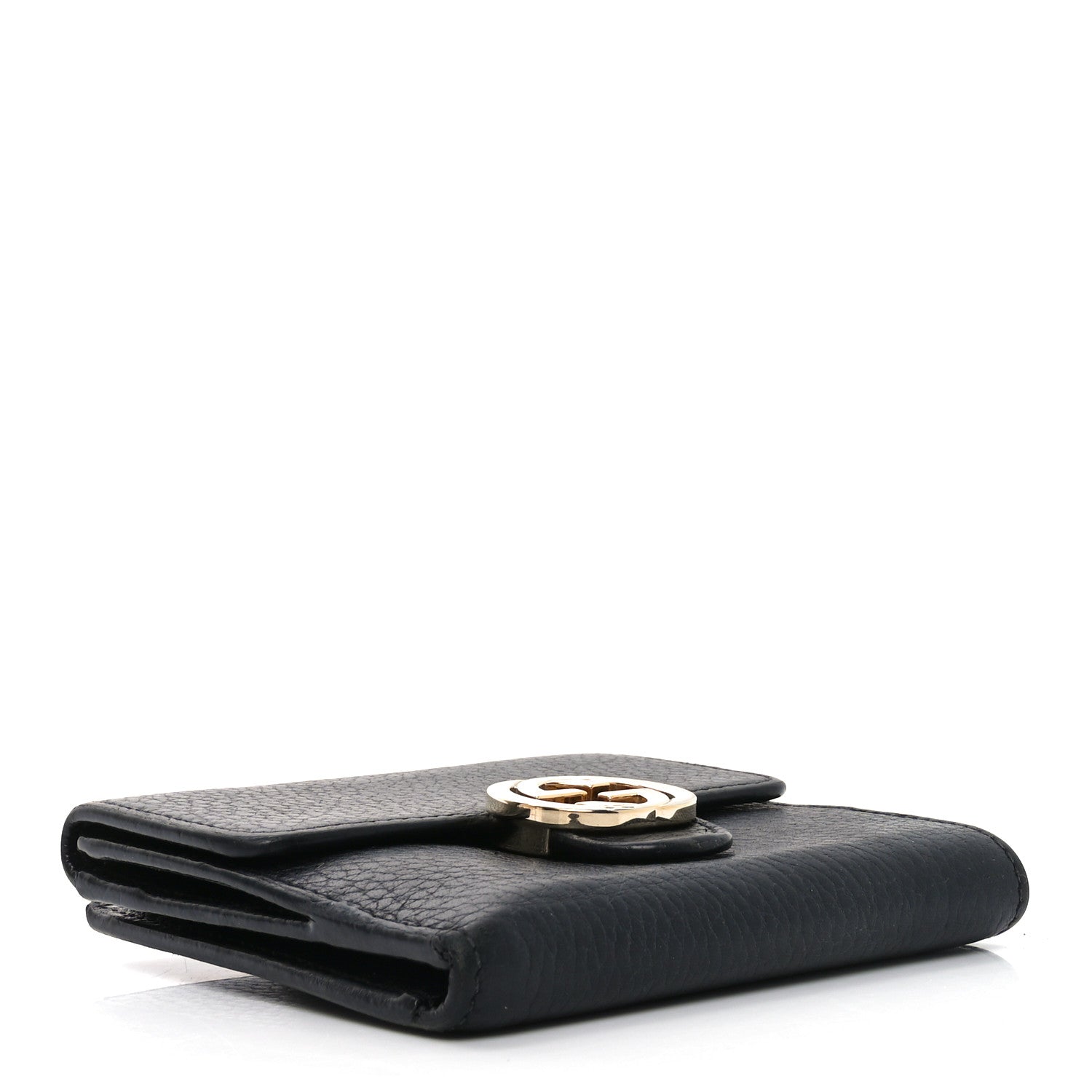 Dollar Calfskin Interlocking G French Wallet Black