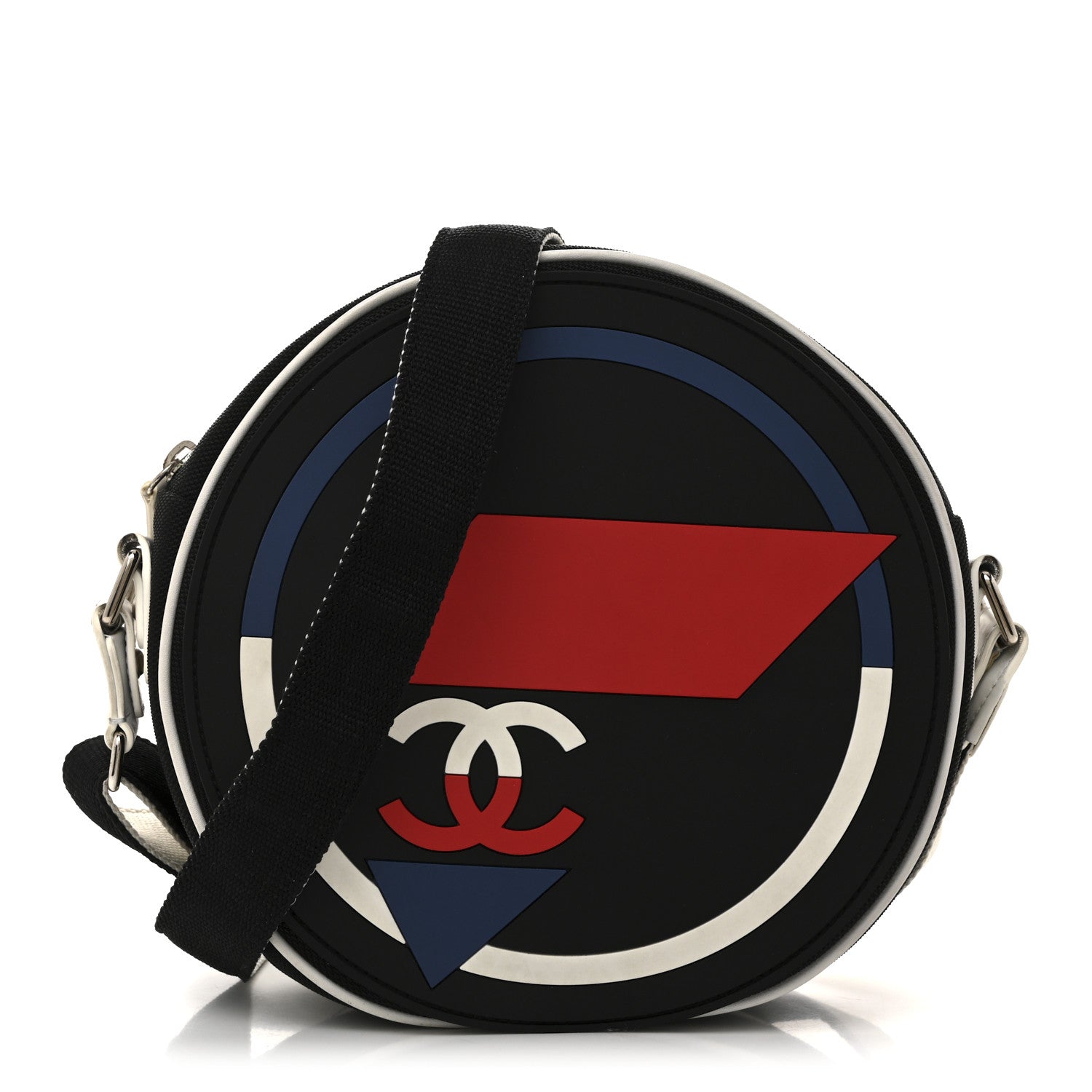 Canvas Rubber Airlines Crossbody Black White Red