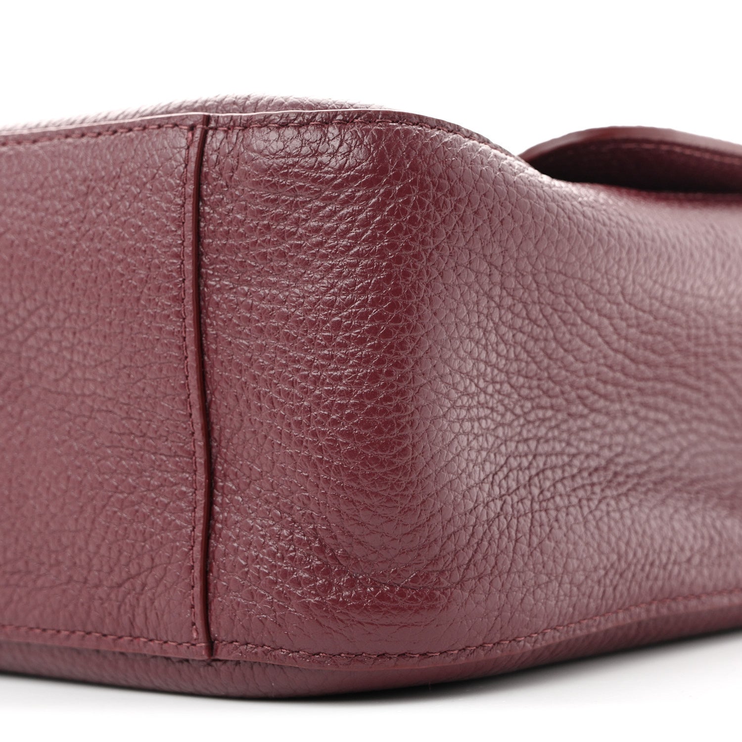 Grained Calfskin Small Souplissimo Maxi Flap Burgundy