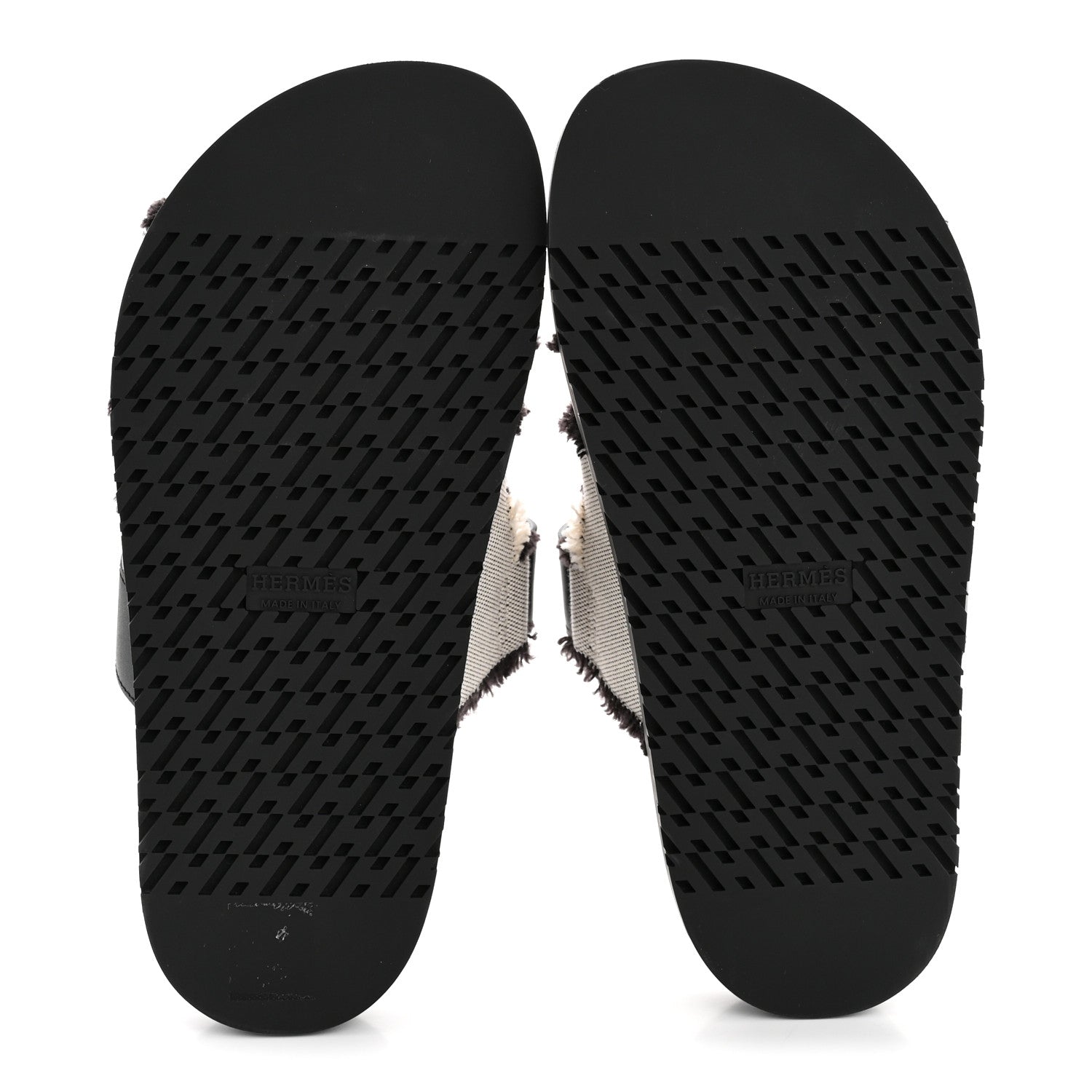 Techno Fringed H Canvas Caflskin Womens Chypre Sandals 36.5 Prunoir Black