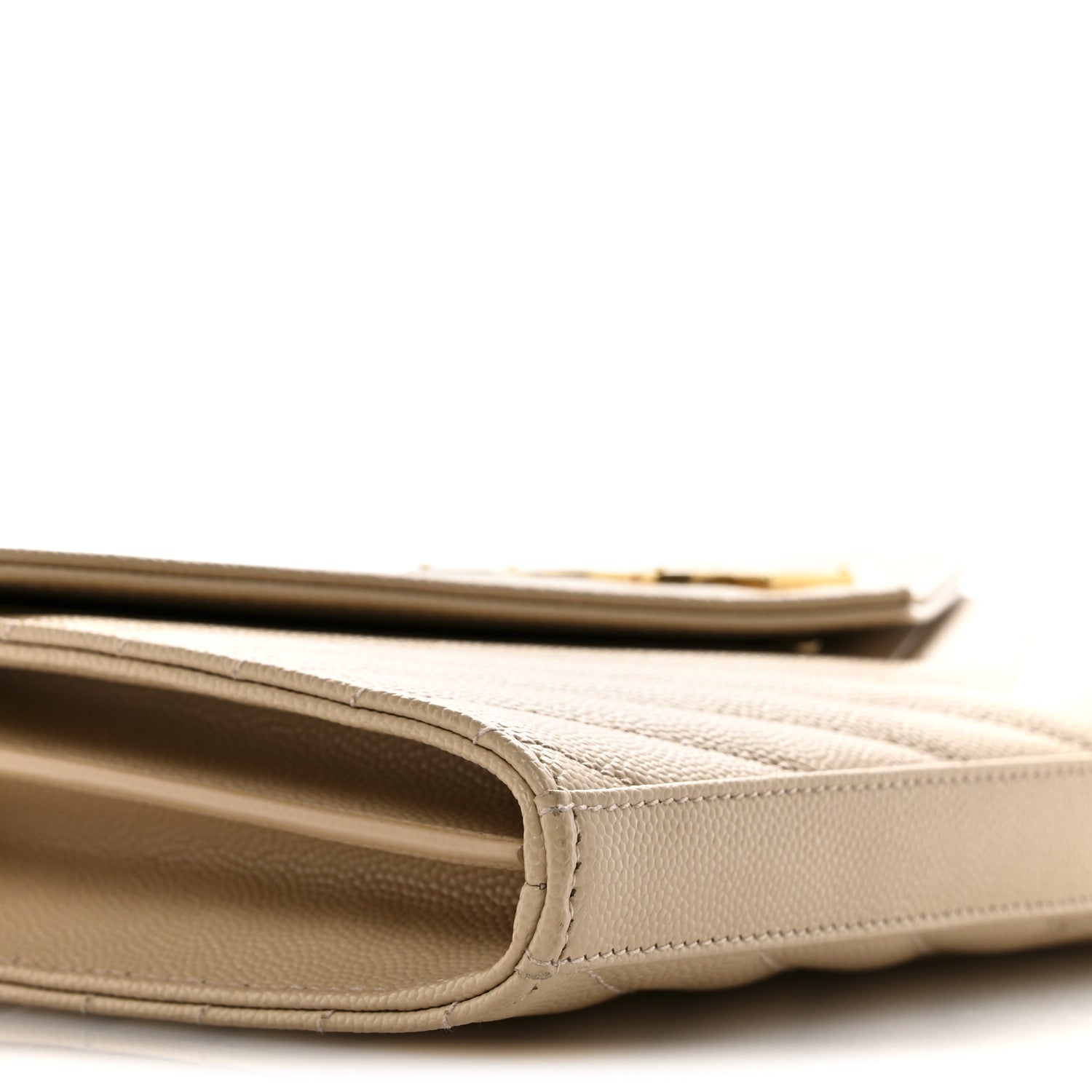 Grain De Poudre Matelasse Chevron Cassandre Chain Wallet Nude Powder
